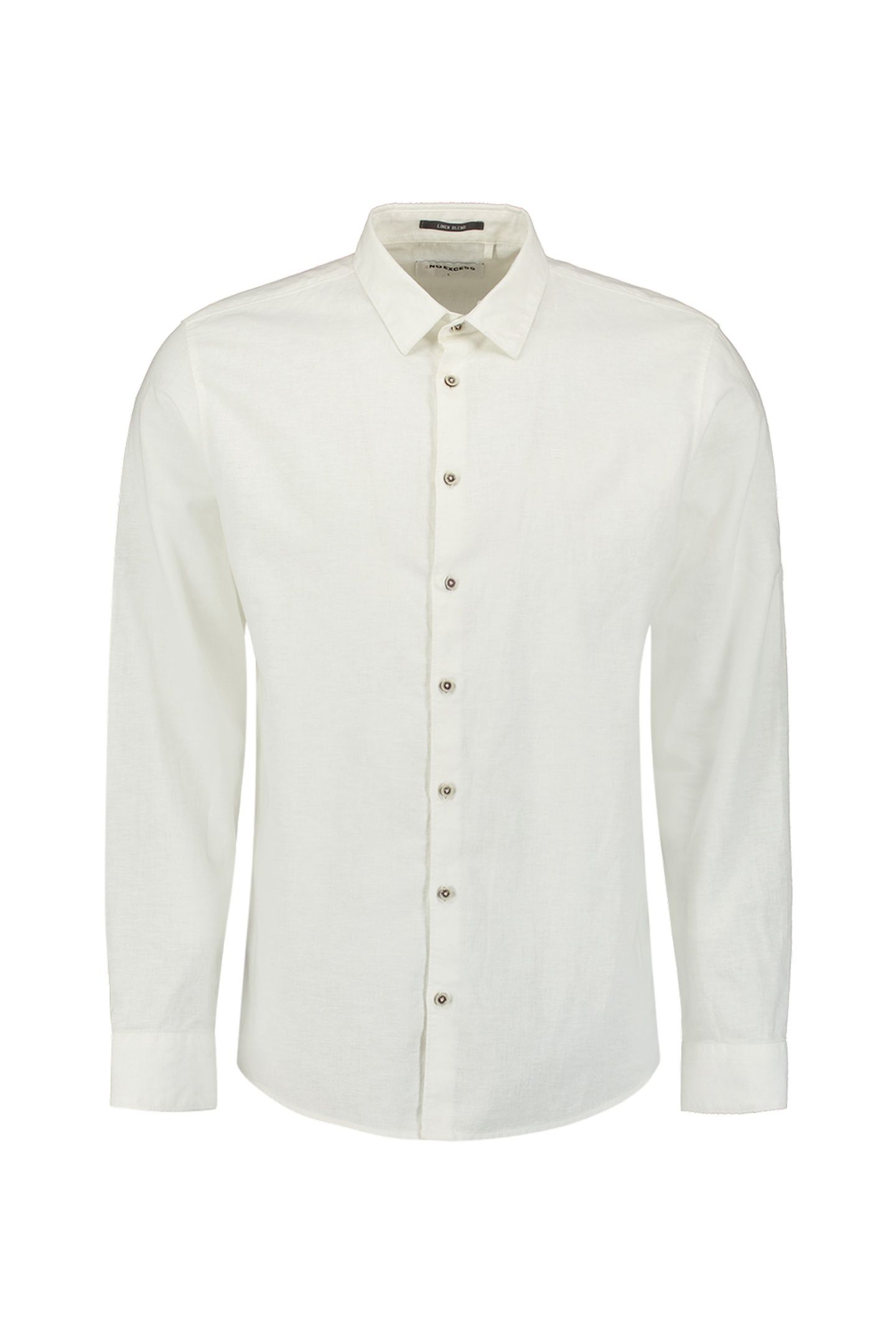 SHIRT SOLID WITH LINEN WHITE 4