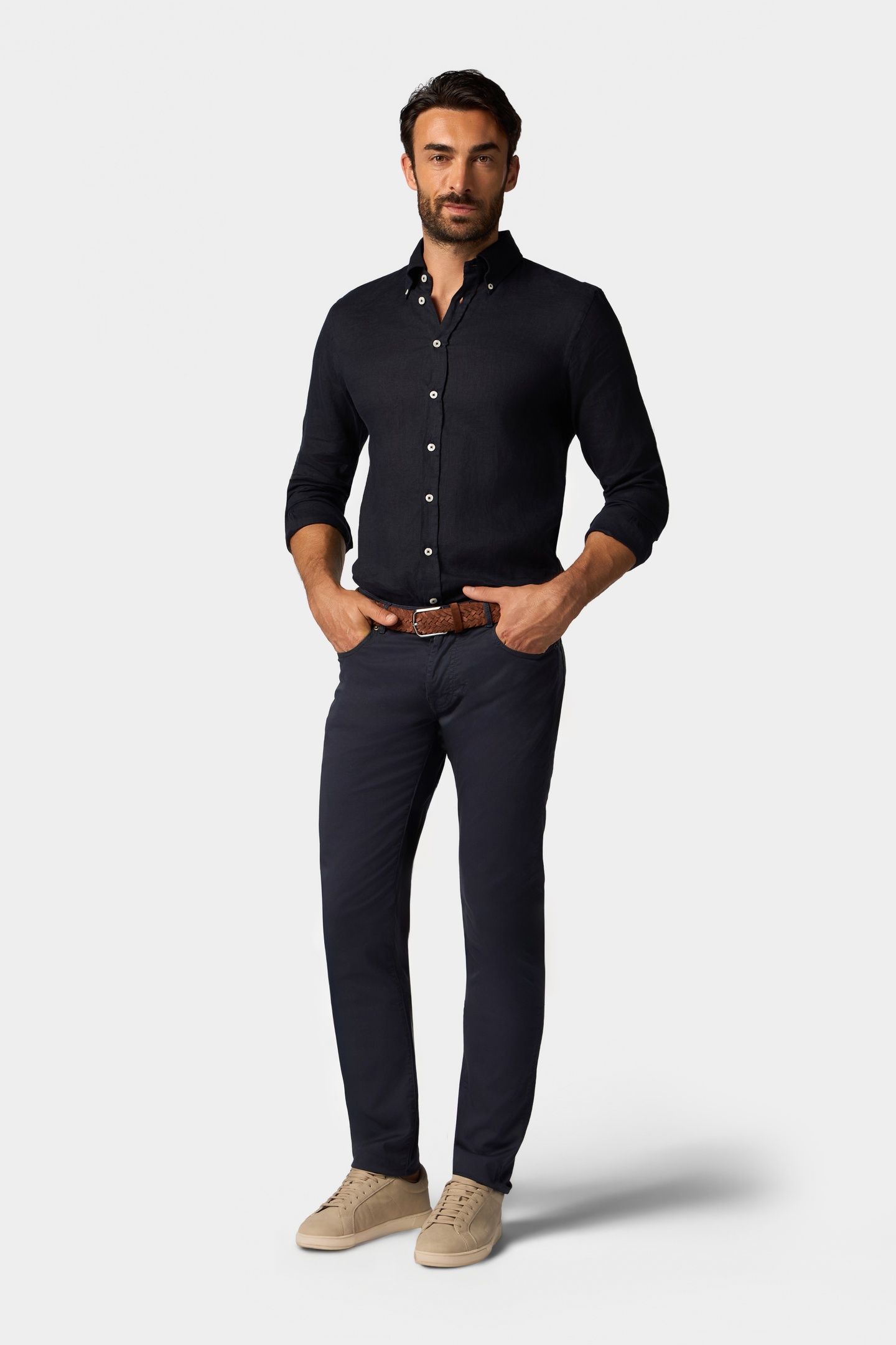 STRETCH COTTON 5-POCKET PANT NAVY 2