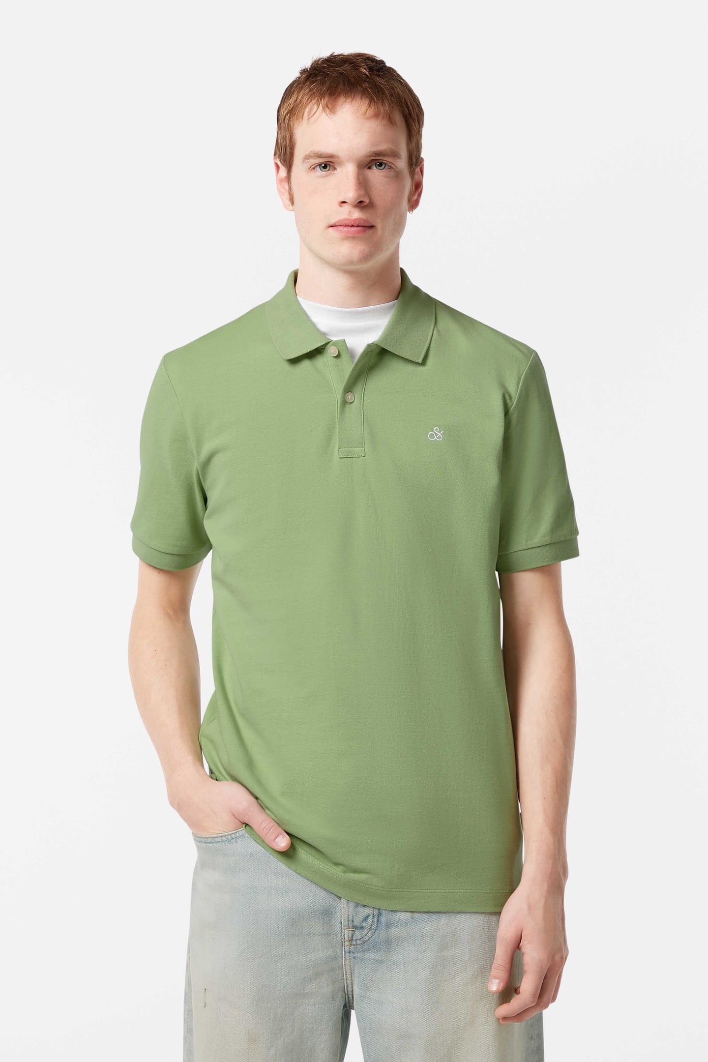 SEASONAL CORE - COTTON PIQUE REGULAR FIT POLO PISTACHIO 1