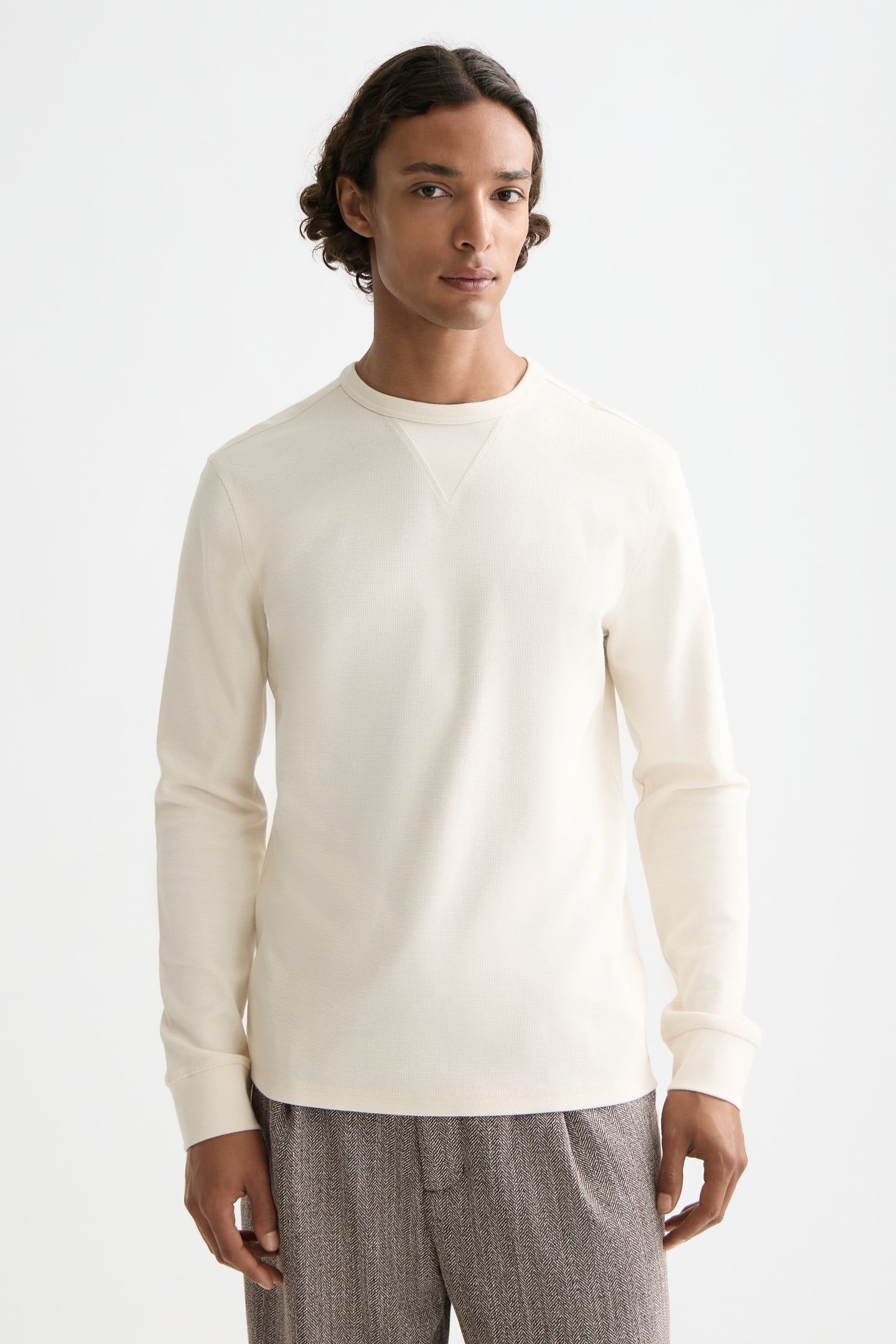 WAFFLE T-SHIRT LS EGGNOG 1