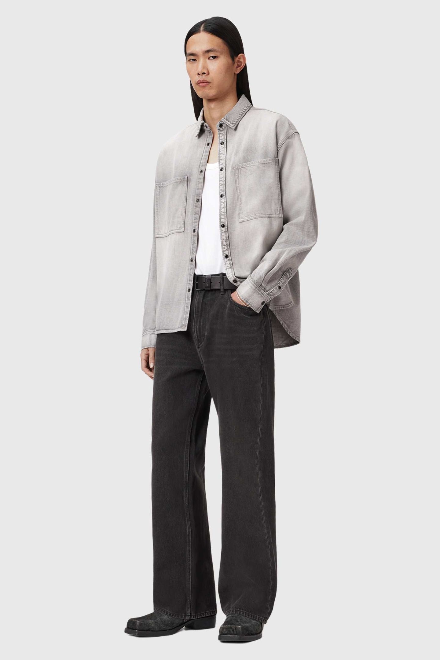AL DENIM SHIRT LIGHT GREY 2
