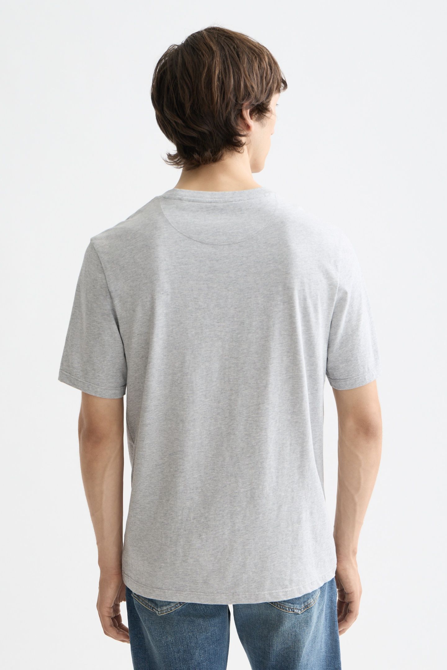 NOS CHEST LOGO REGULAR-FIT T-SHIRT GREY MELANGE 2