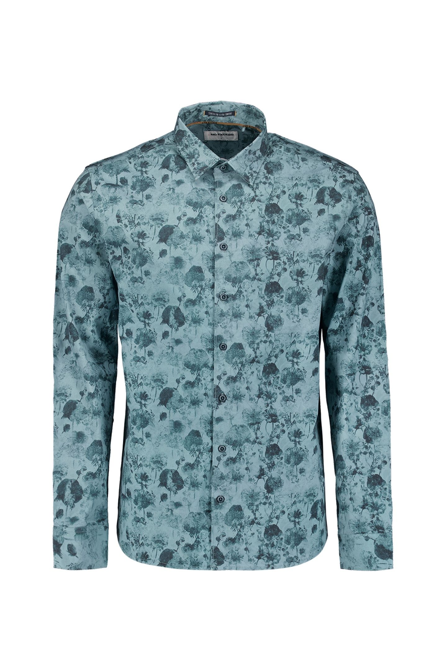 SHIRT STRETCH ALLOVER PRINTED DEEP BLUE 1