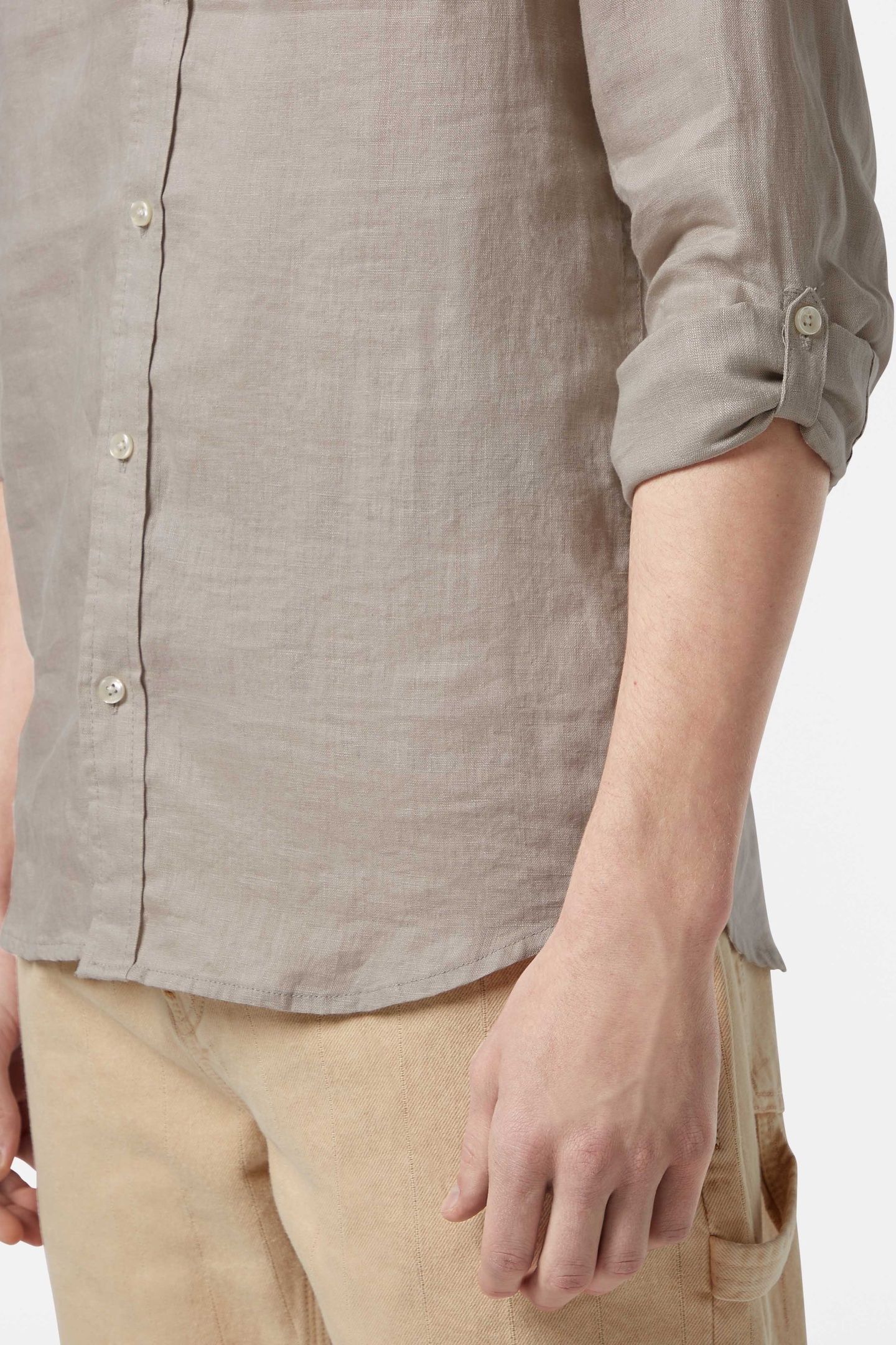 SEASONAL CORE - REGULAR FIT LINEN SHIRT HIGHWAY GREY 7