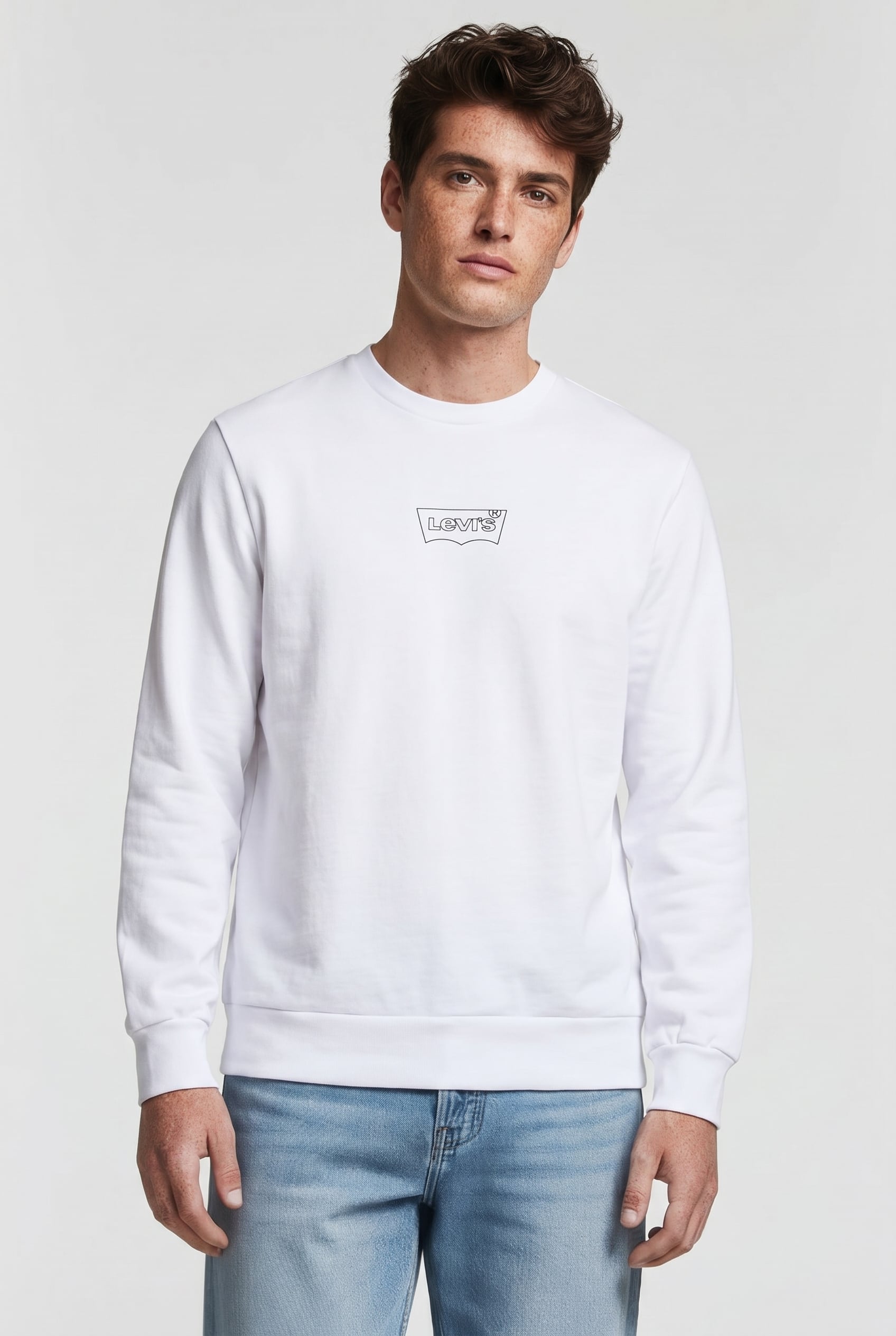 GRAPHIC SWEATSHIRT BATWING OUTLINED WHITE 1