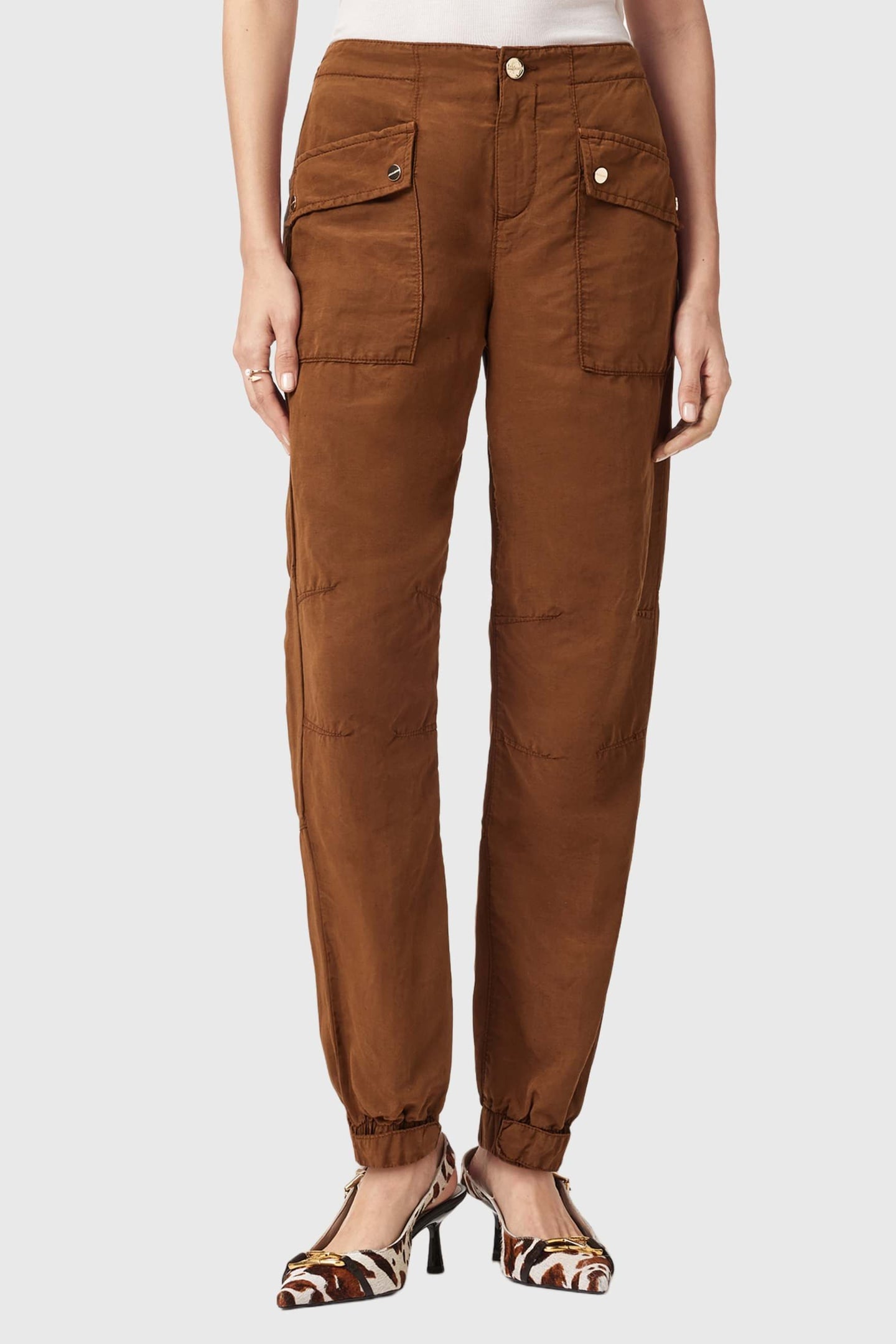 VAL TENCEL TROUSER COGNAC BROWN 2