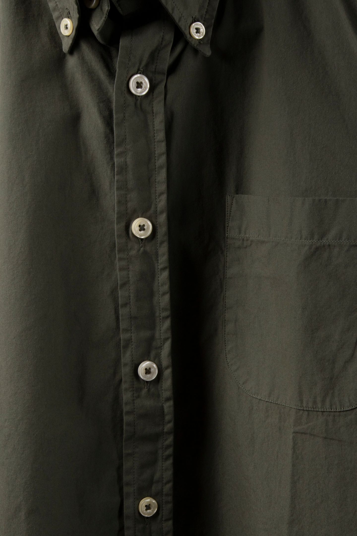 BUTTON-DOWN SHIRT W/POCKET COTTON MILITARY GREEN 6