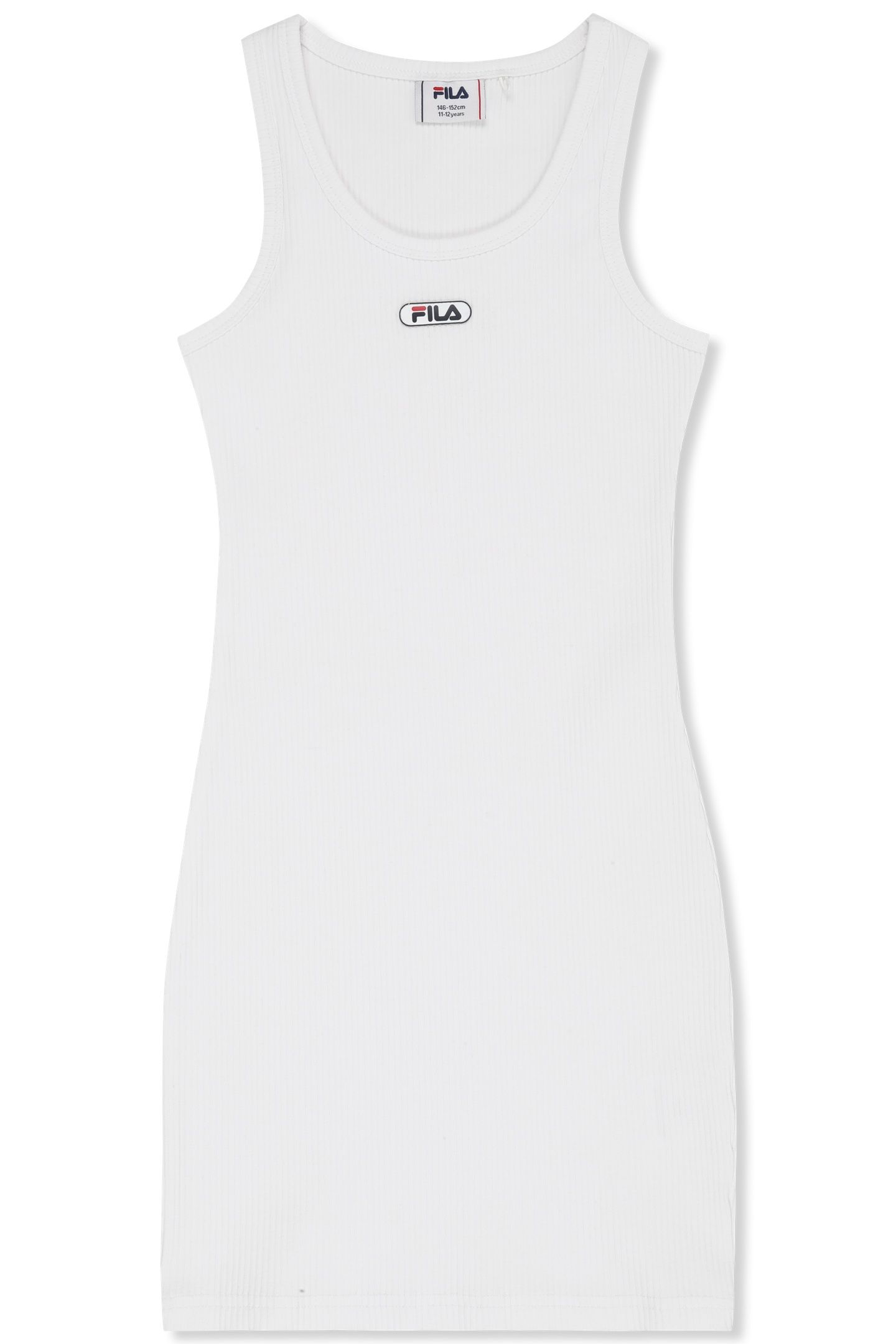 FORCONE SLEEVELESS LOGO RIB DRESS BRIGHT WHITE 1