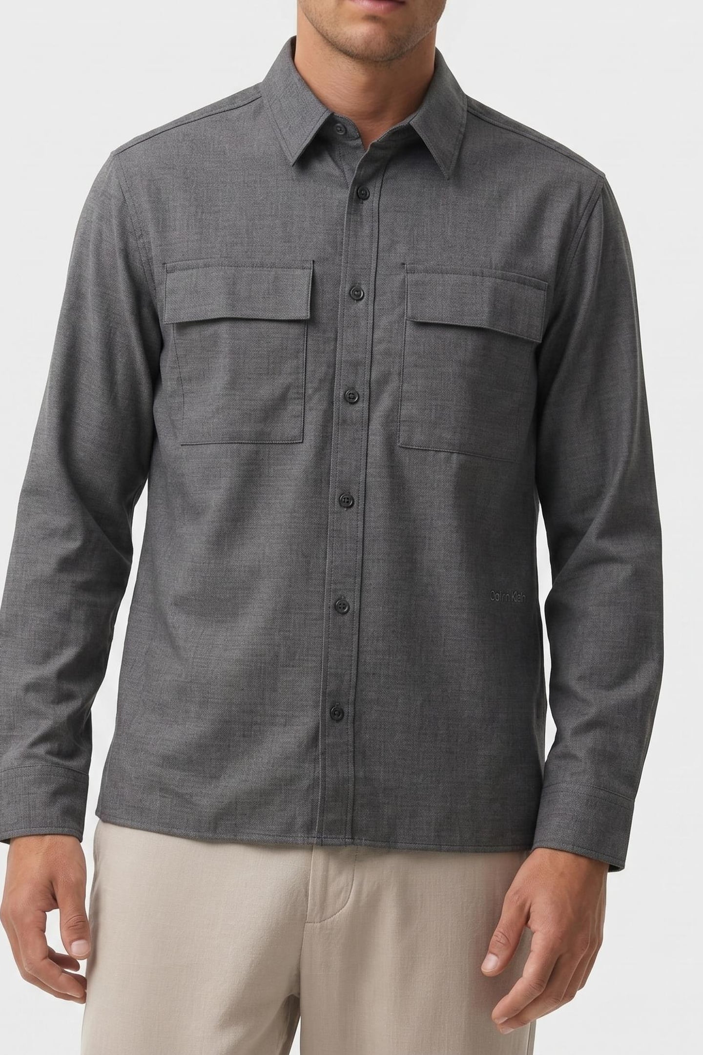 LS MELANGE EASY SHIRT CHARCOAL HEATHER 1