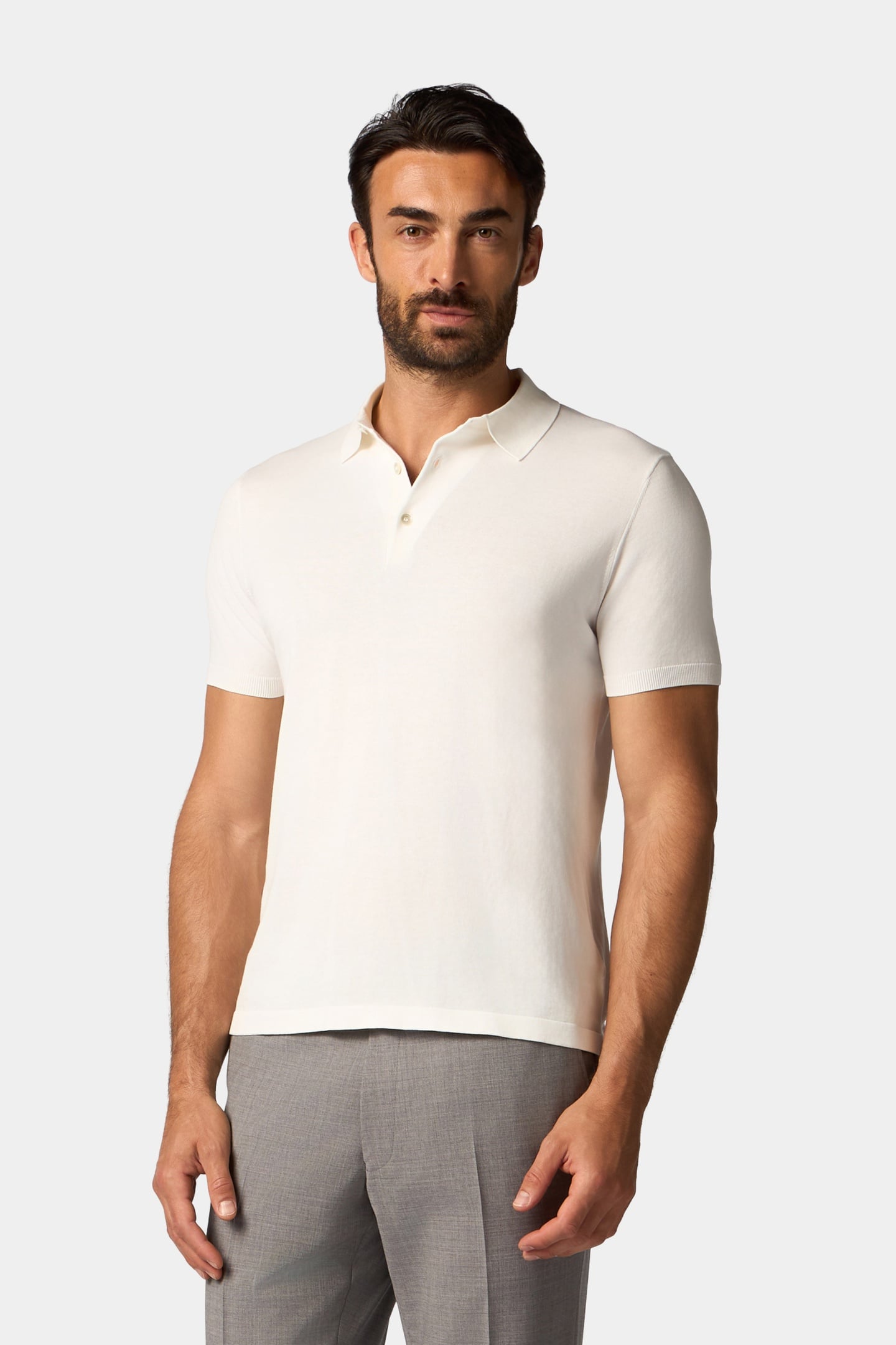 COTTON KNIT POLO WHITE 1
