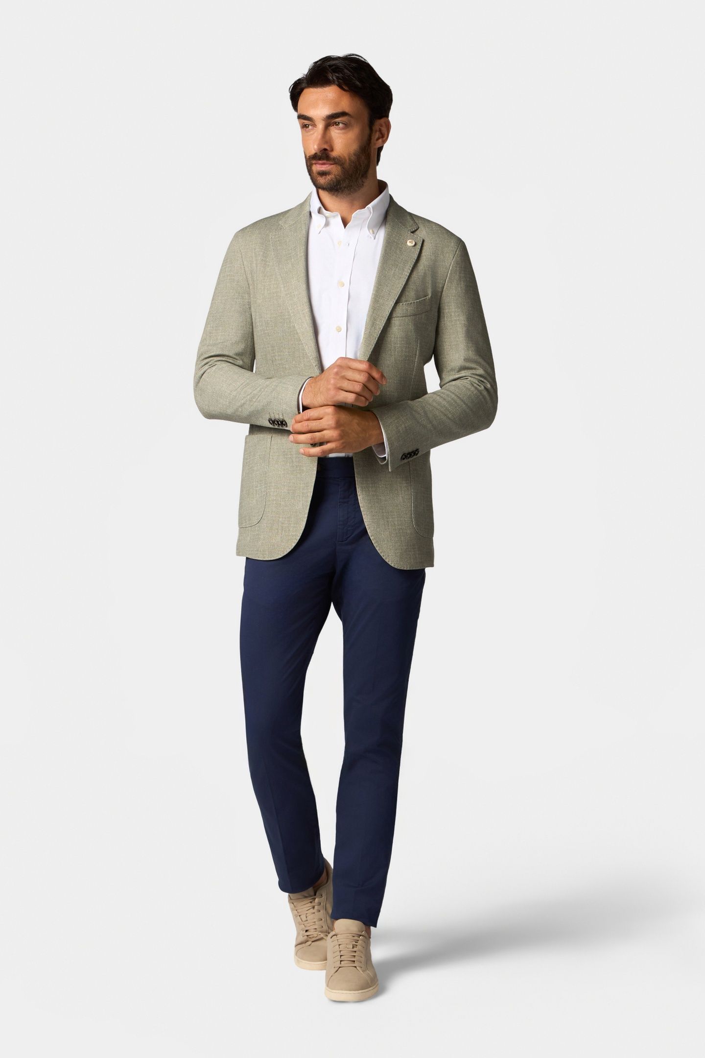 REGULAR FIT STRETCH COTTON GABARDINE CHINO BLUE 2