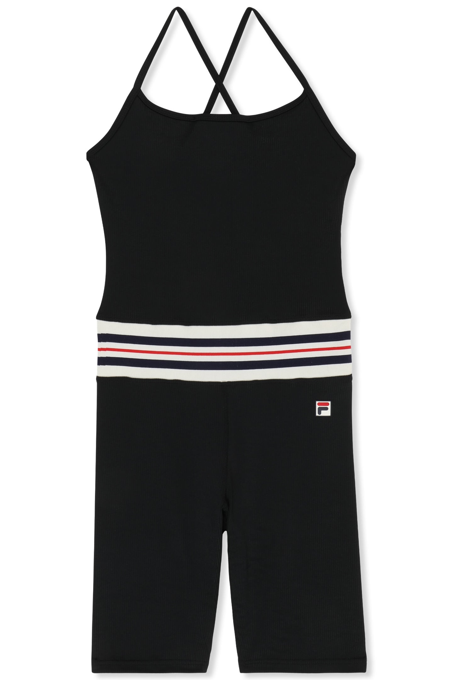 BIENTINA SHORT HERITAGE TAPE ACTIVE JUMPSUIT BLACK 5