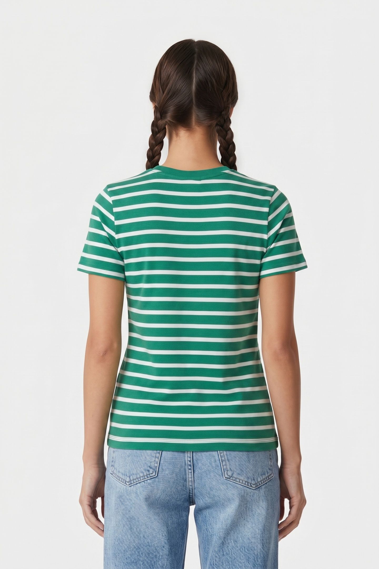 SLIM CODY CREW NECK SS NOUVEAU GREEN/ECRU 2