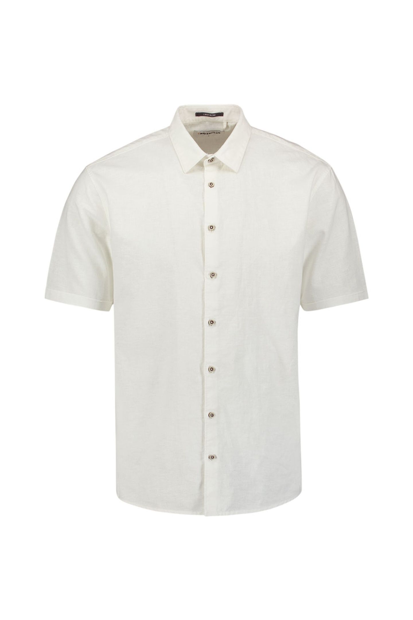 SHIRT SHORT SLEEVE SOLID WITH LINEN WHITE 4