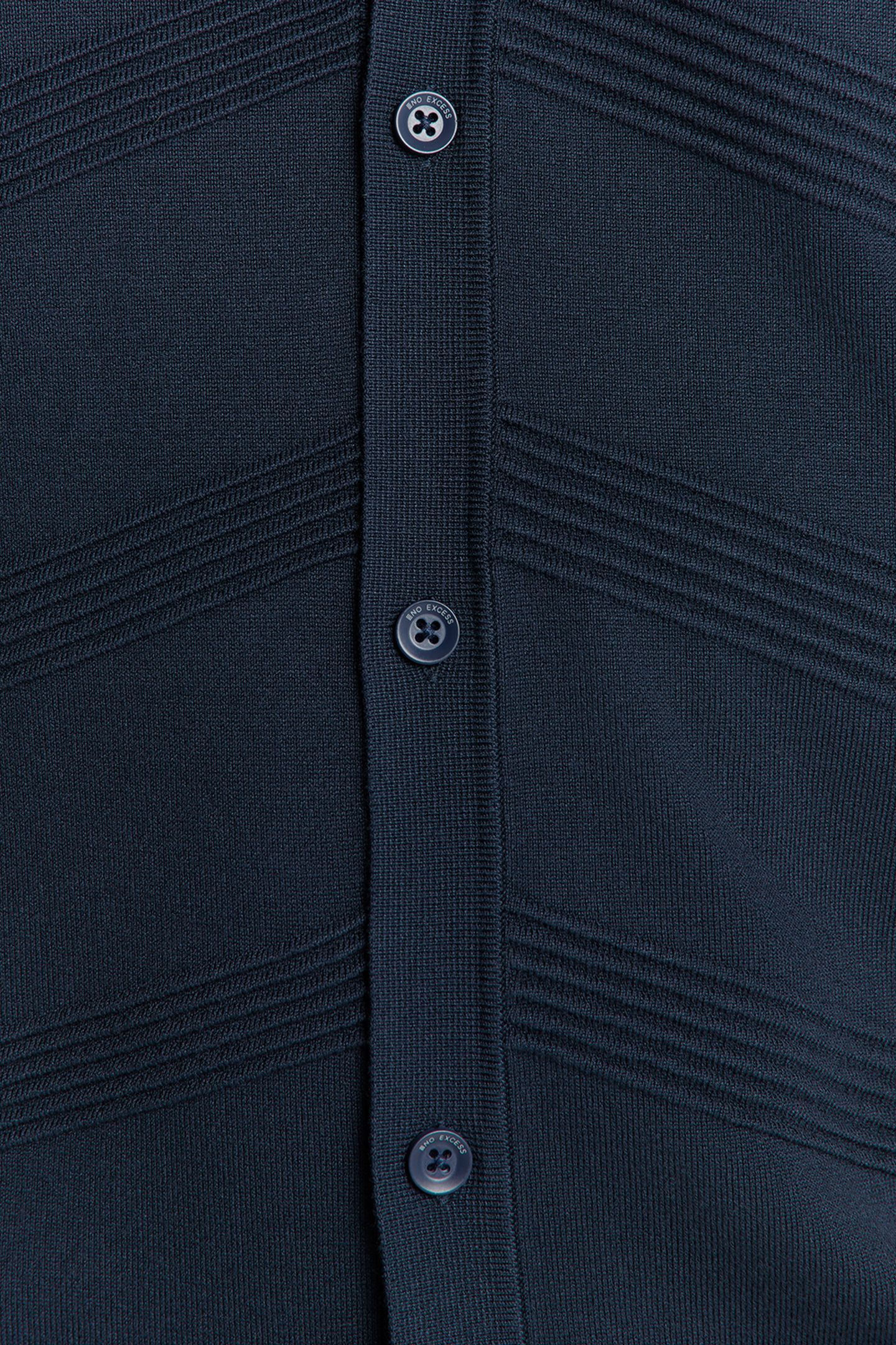 PULLOVER SHORT SLEEVE FULL BUTTON POLO RELIEF KNIT DEEP BLUE 7