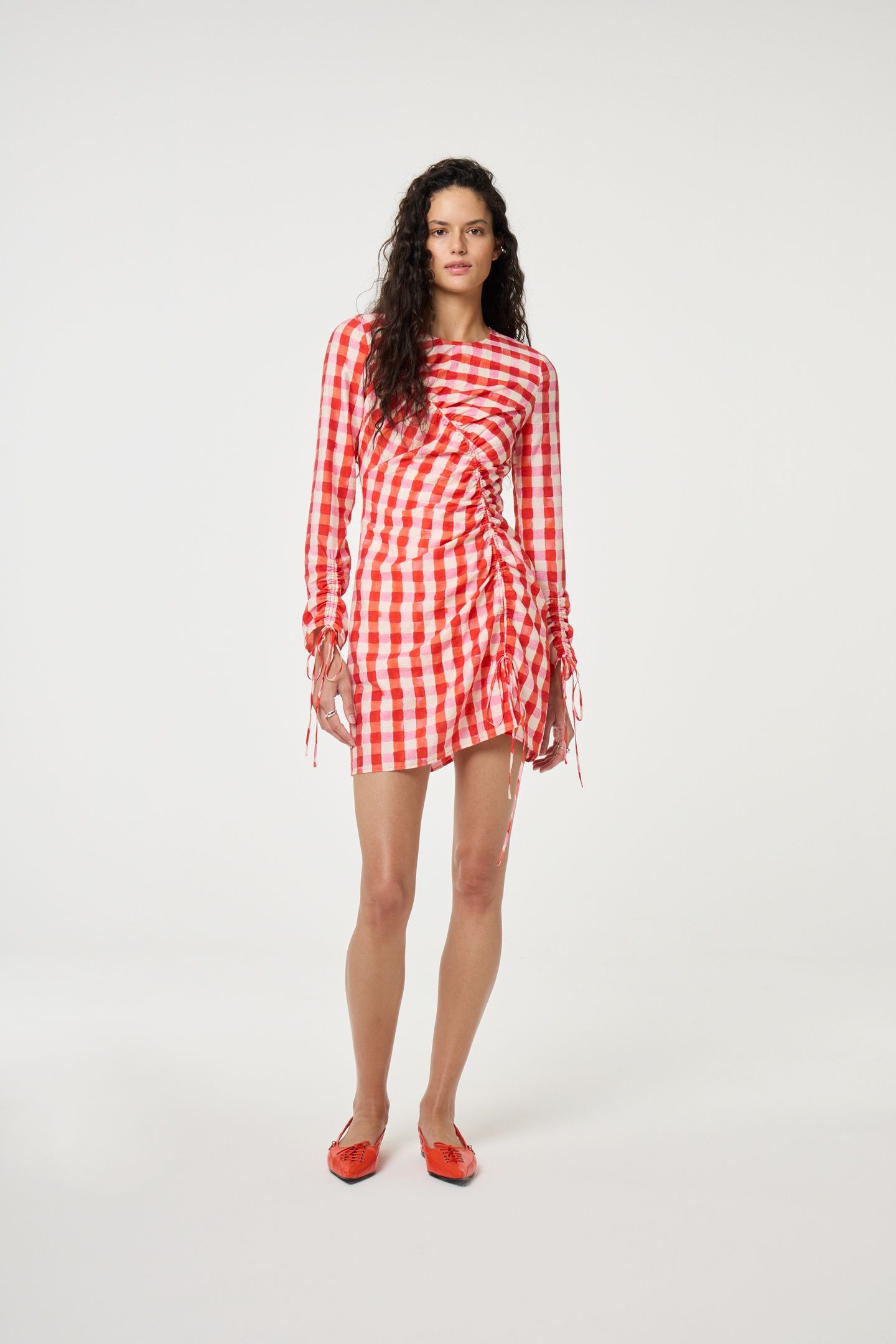 LEVI DRESS TANGERINE TANGO/COSY WHITE 2