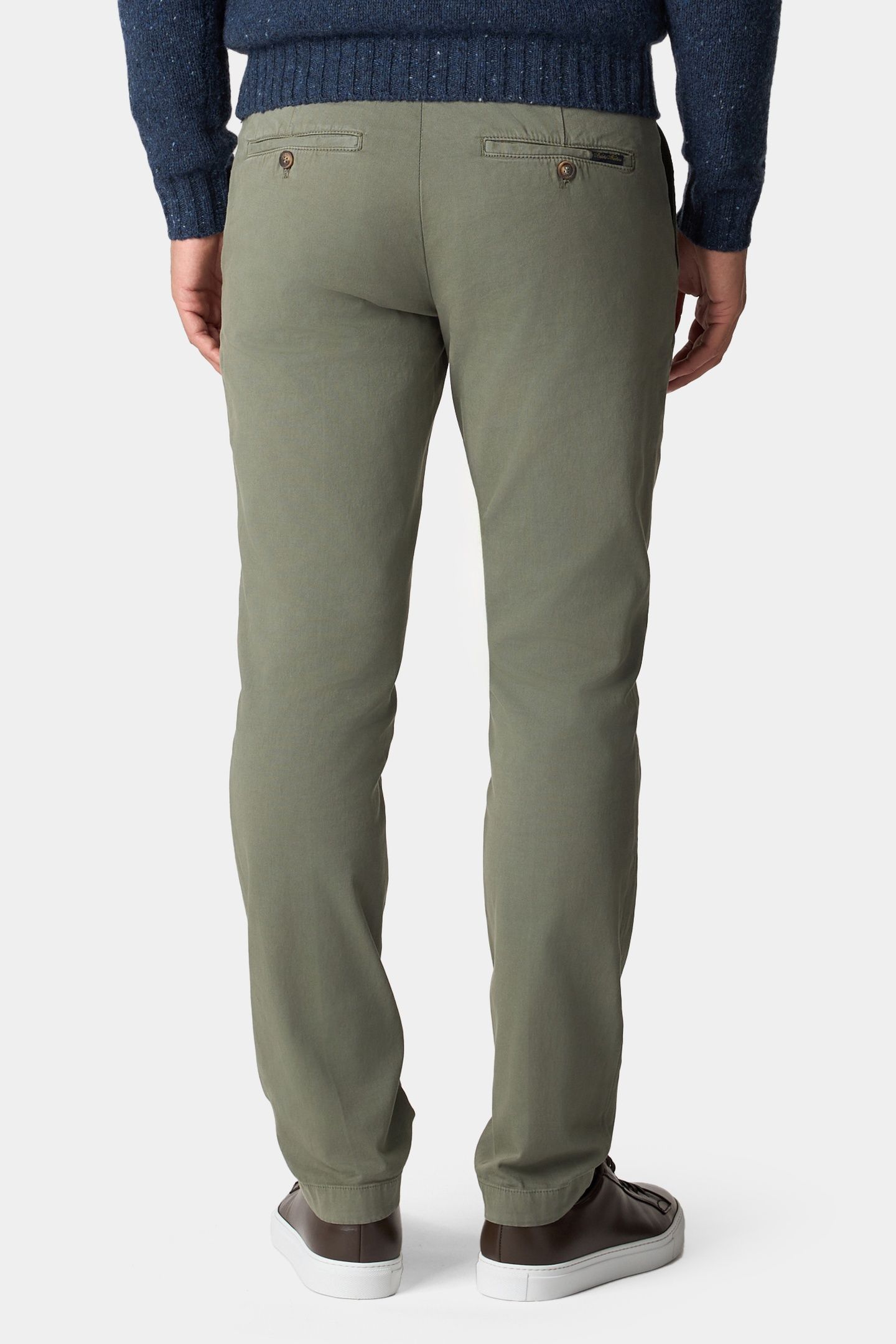 SLIM FIT WOVEN STRETCH COTTON CHINOS MILITARY 2