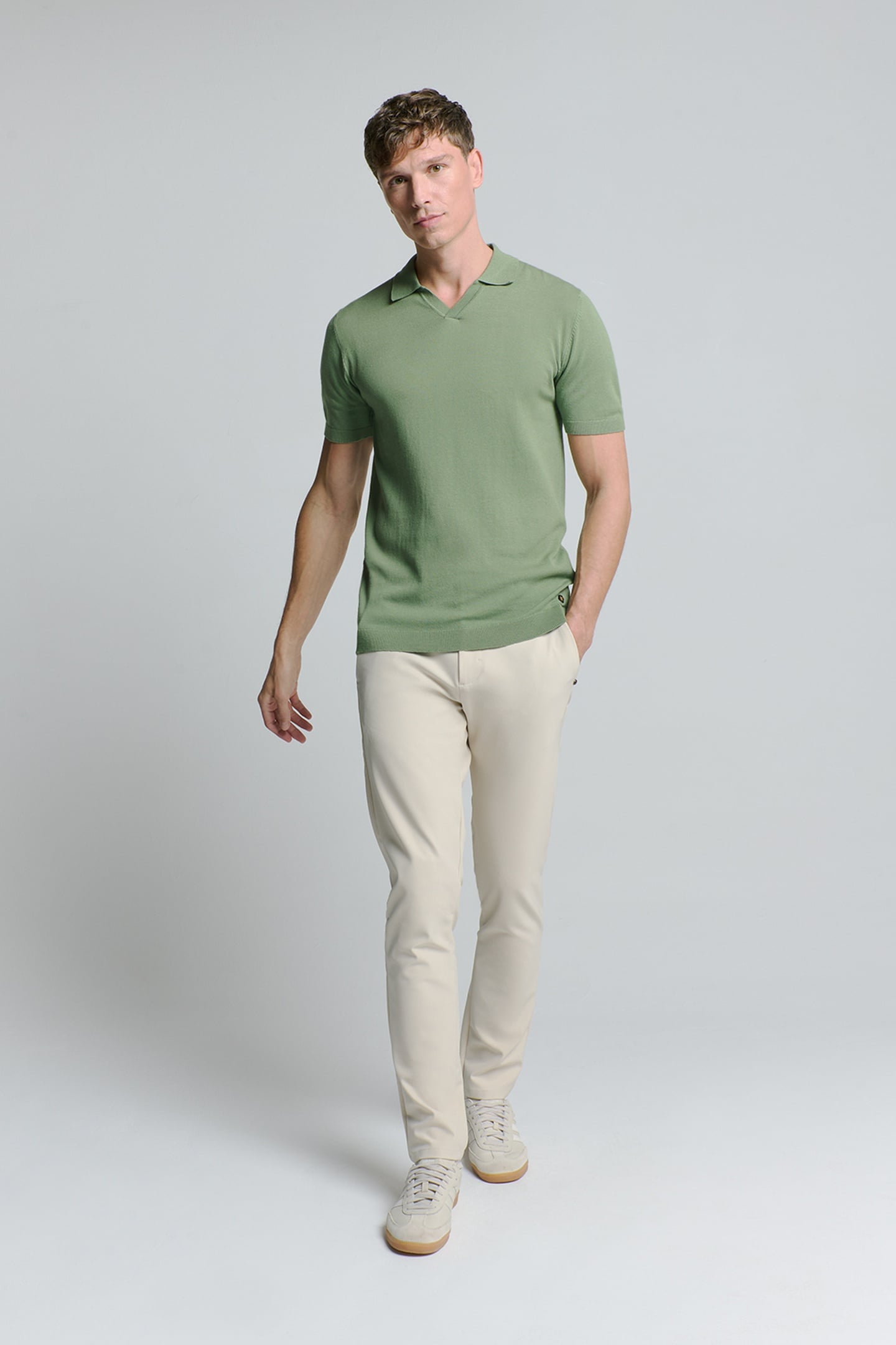 PULLOVER SHORT SLEEVE POLO V SOLID GREEN 1