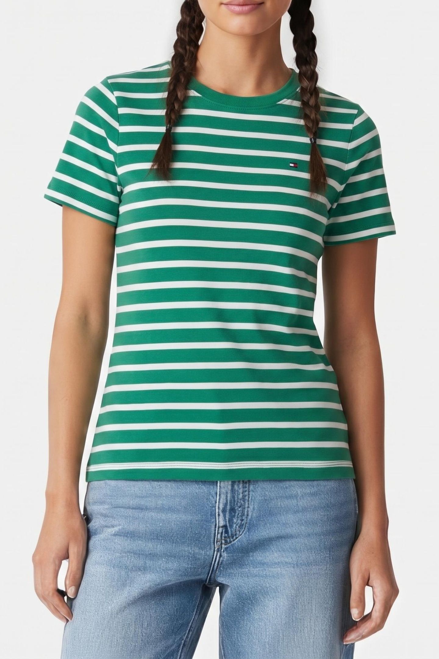SLIM CODY CREW NECK SS NOUVEAU GREEN/ECRU 1