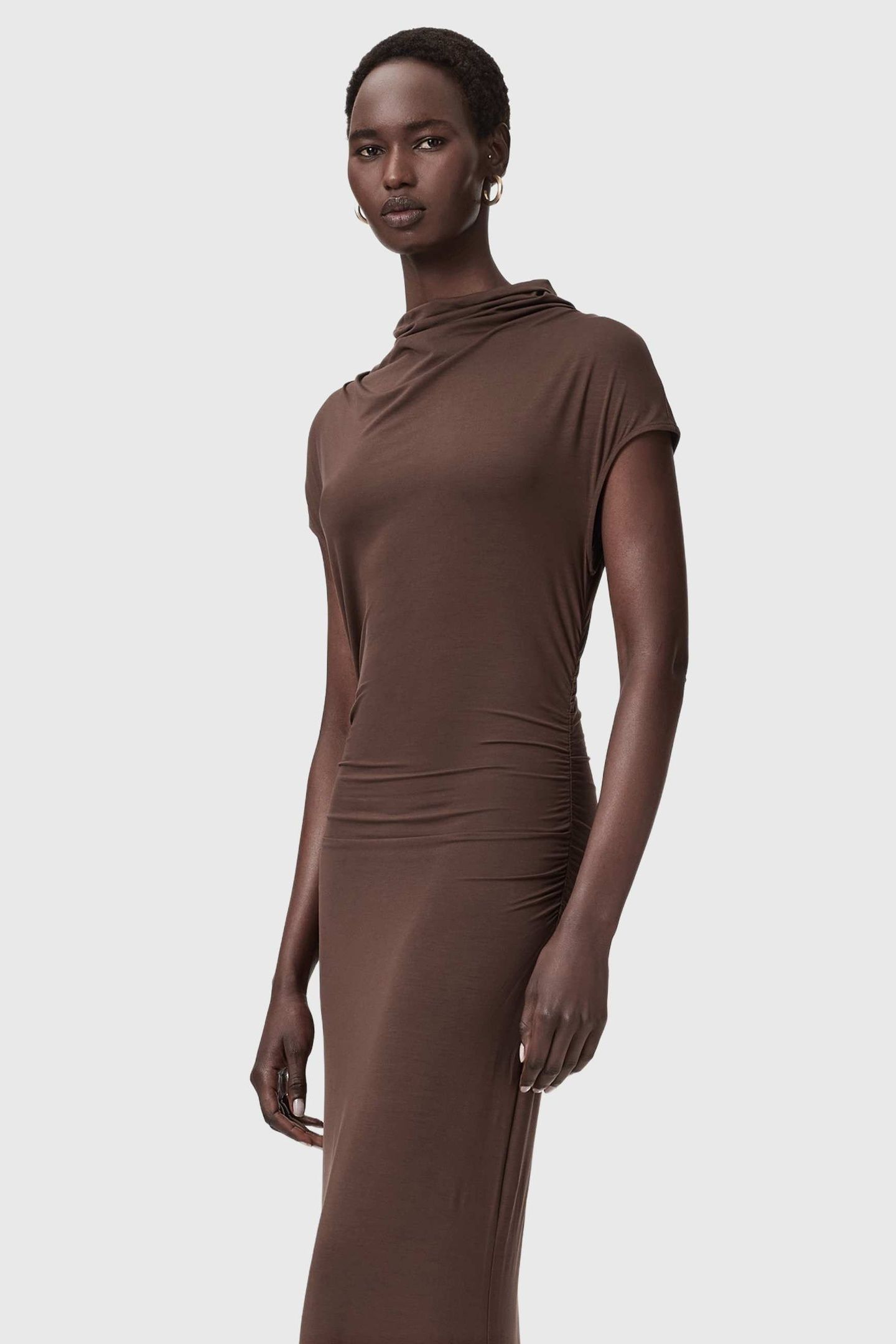 SELENA DRESS BITTER BROWN 3