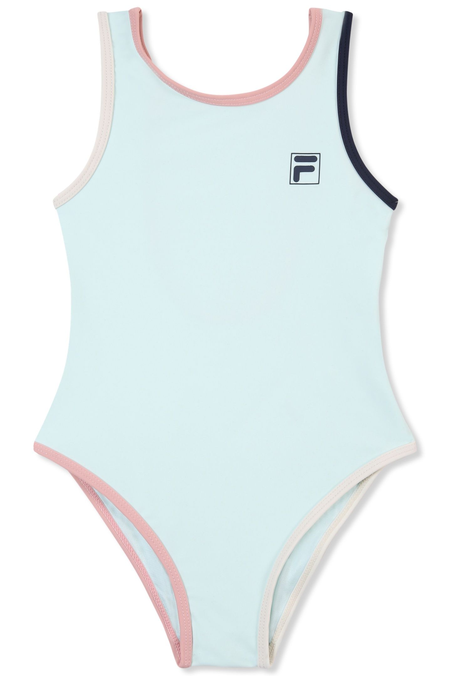 PRATOLINO LOGO SCOOP BACK SWIMSUIT SOOTHING SEA 1
