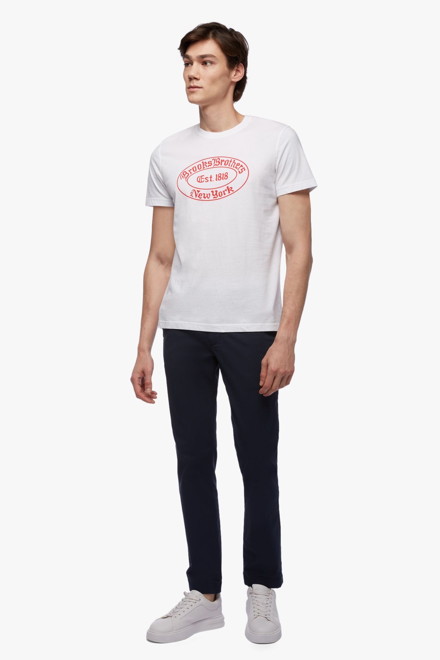 BROOKS BROTHERS LABEL GRAPHIC T-SHIRT OPEN WHITE 2