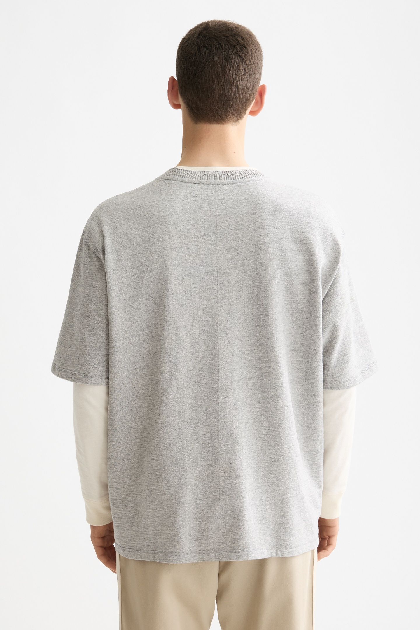 LOOSE FIT LABEL T-SHIRT GREY MELANGE 2