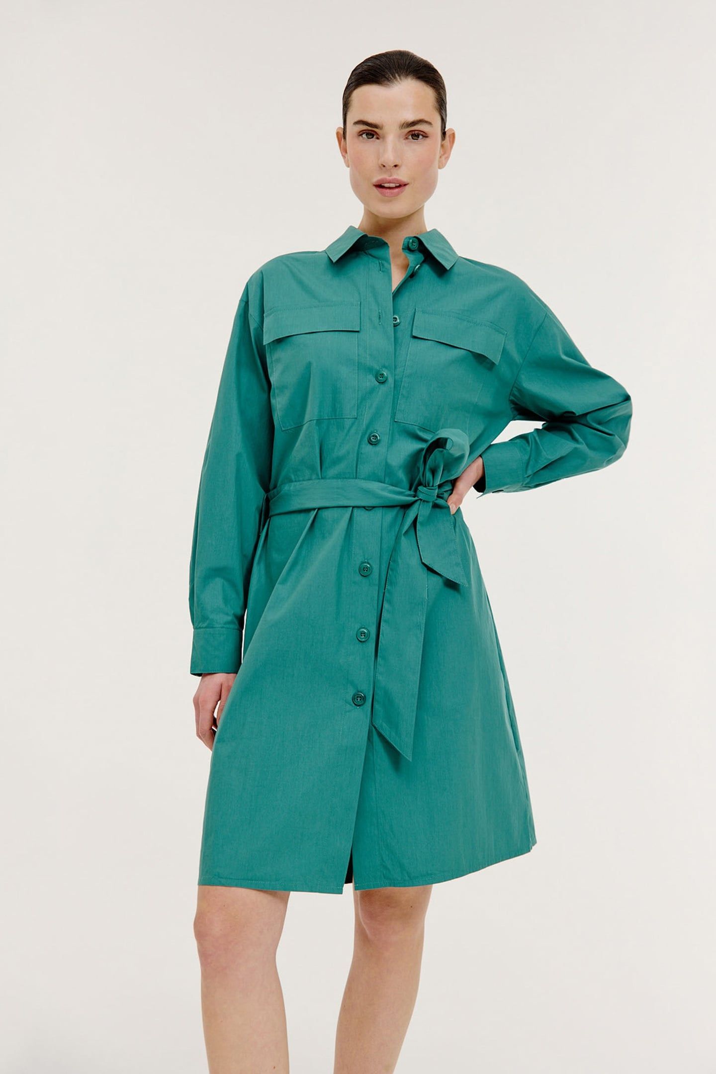 BRIEN DRESS DARK GREEN 1