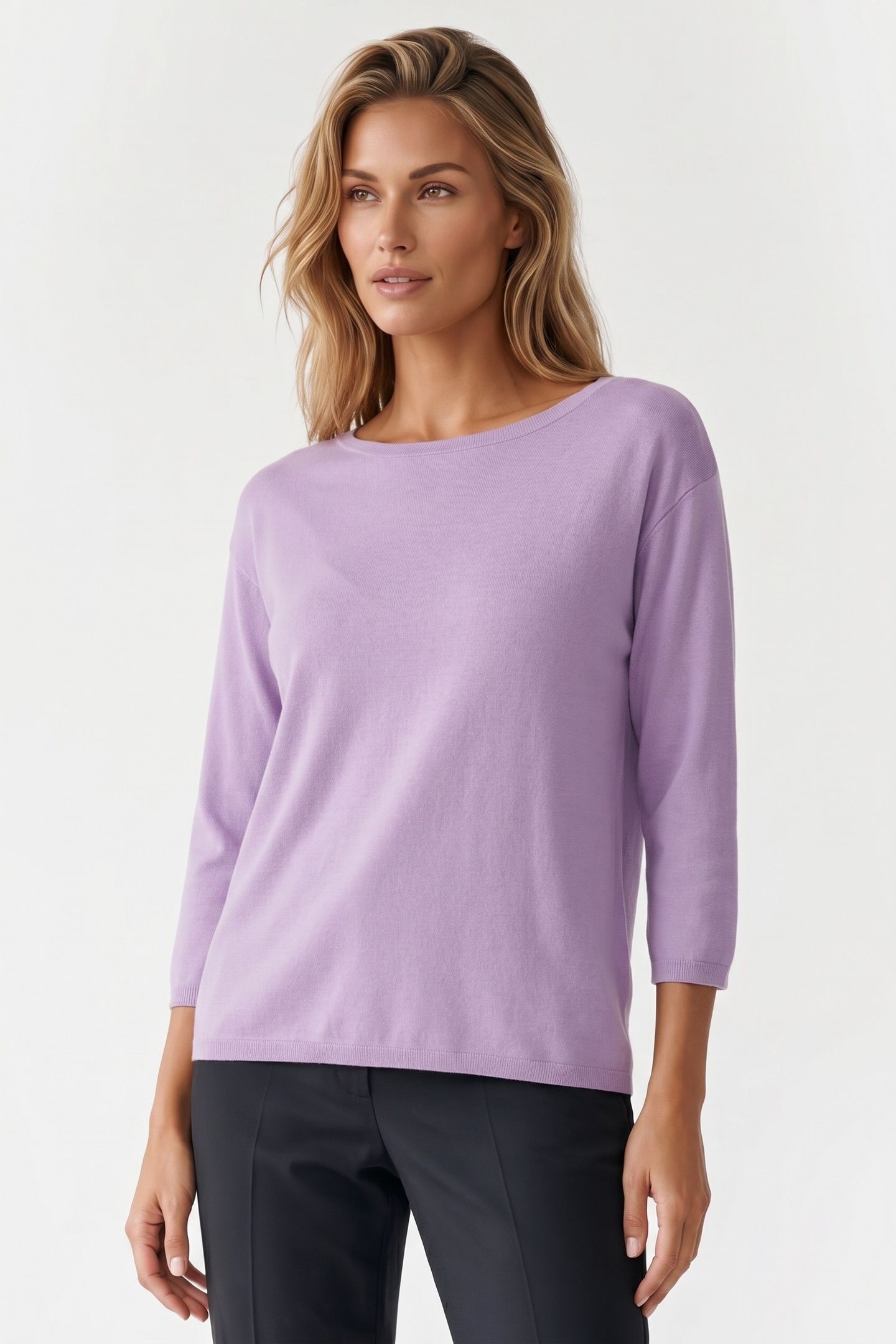 CREWNECK COTTON LILAC 1