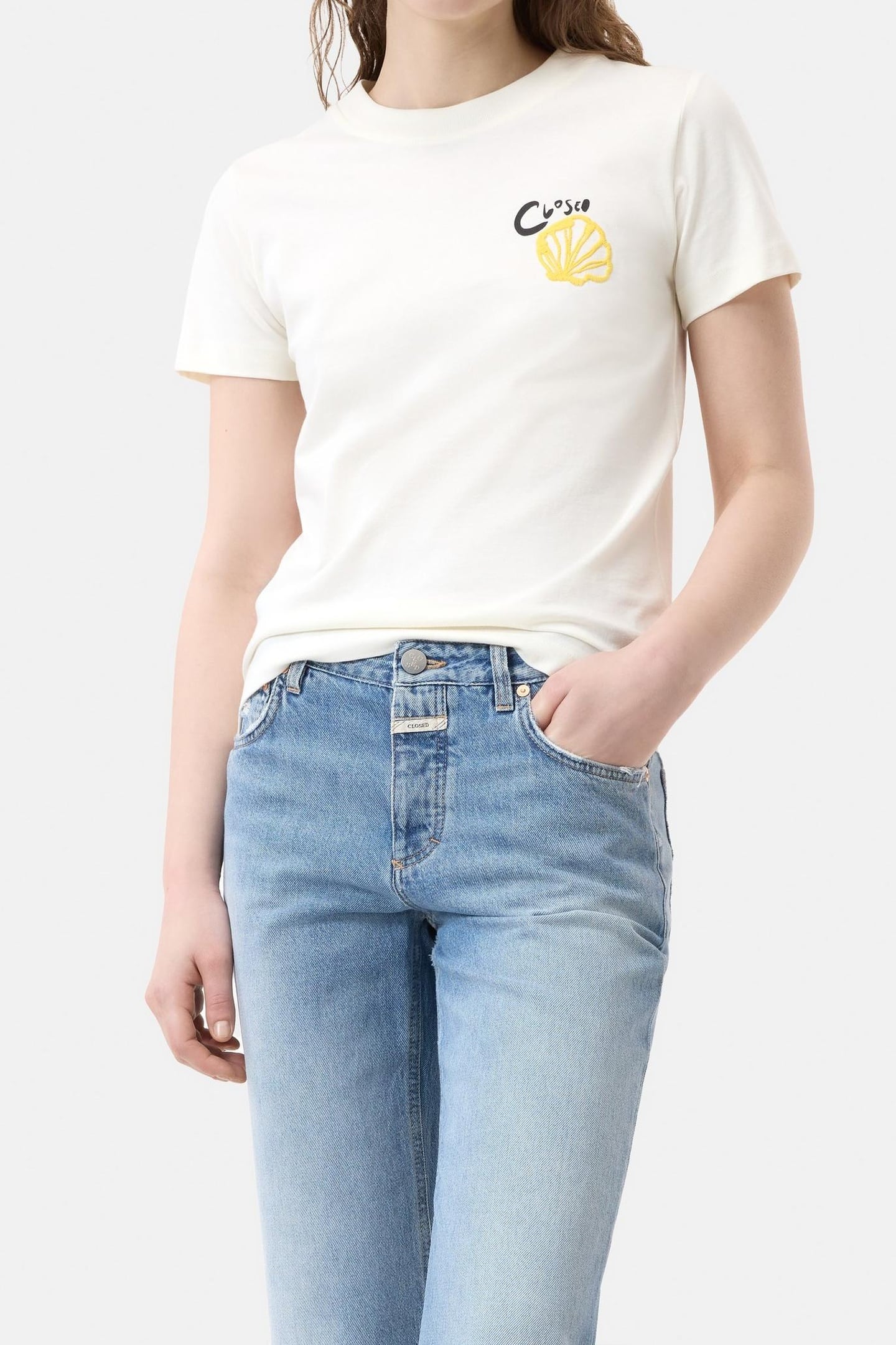 EMBROIDERED T-SHIRT IVORY 1