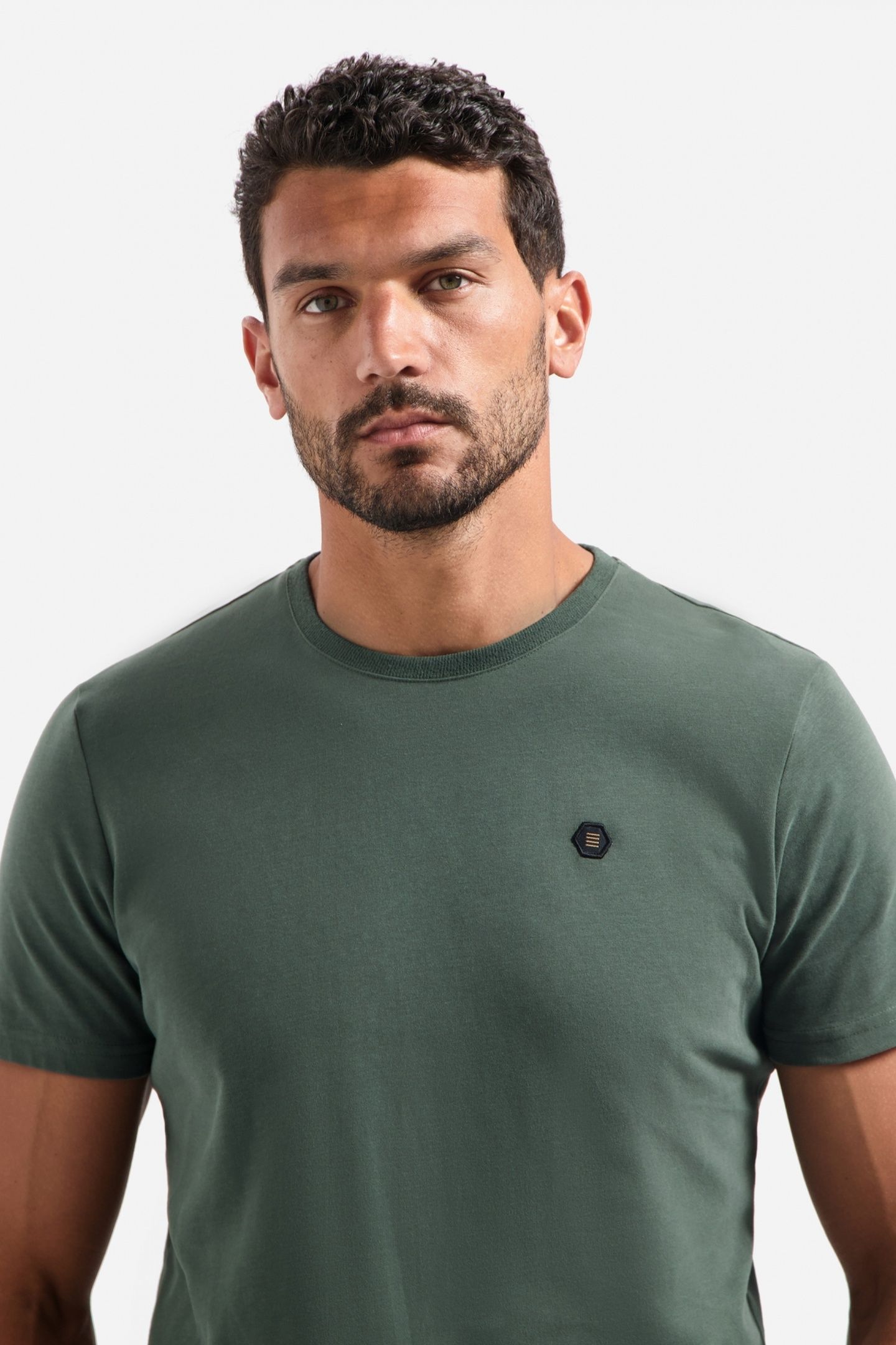 T-SHIRT CREWNECK PEACHED DARK GREEN 4