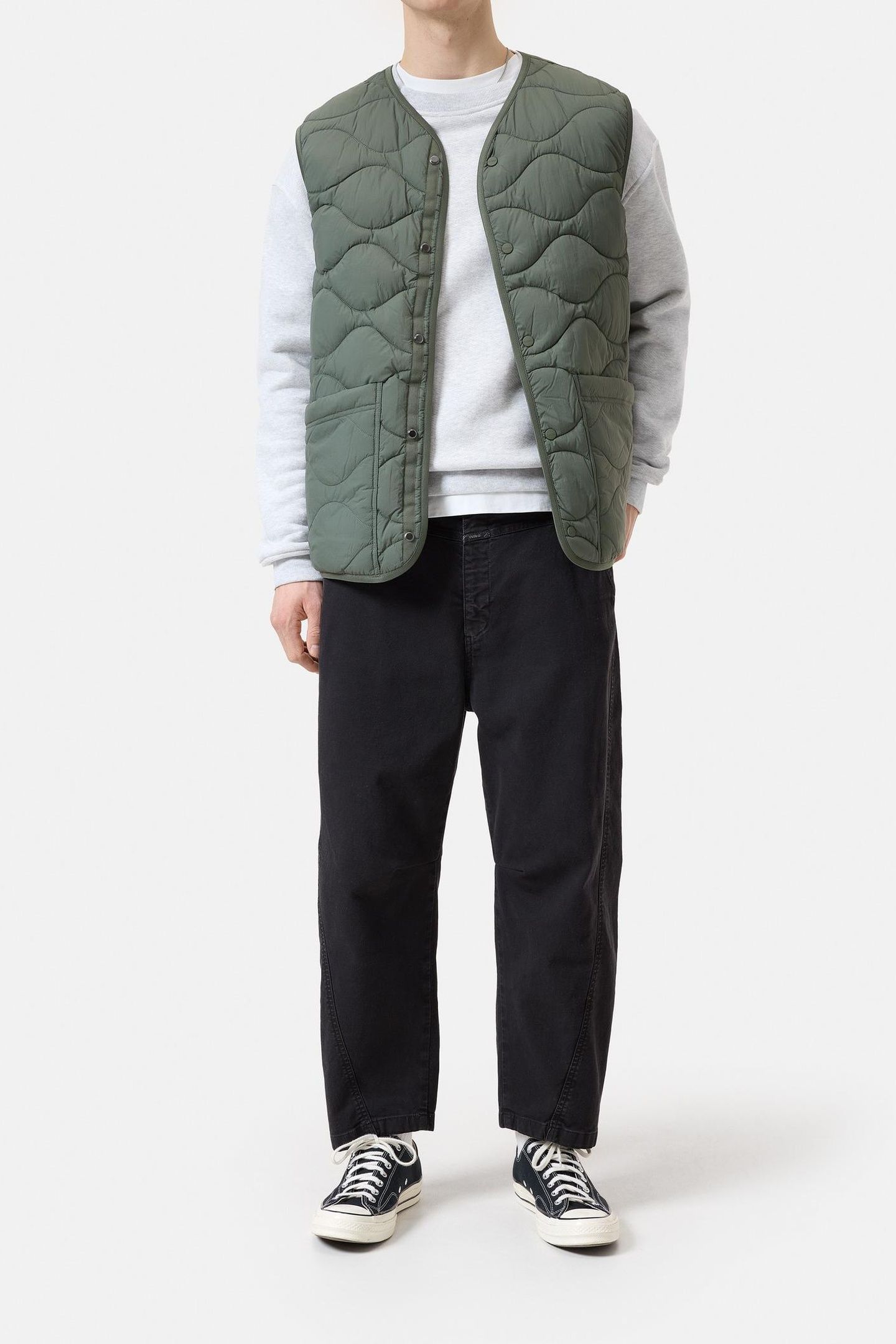 QUILTED GILET OLIVE GREEN 2