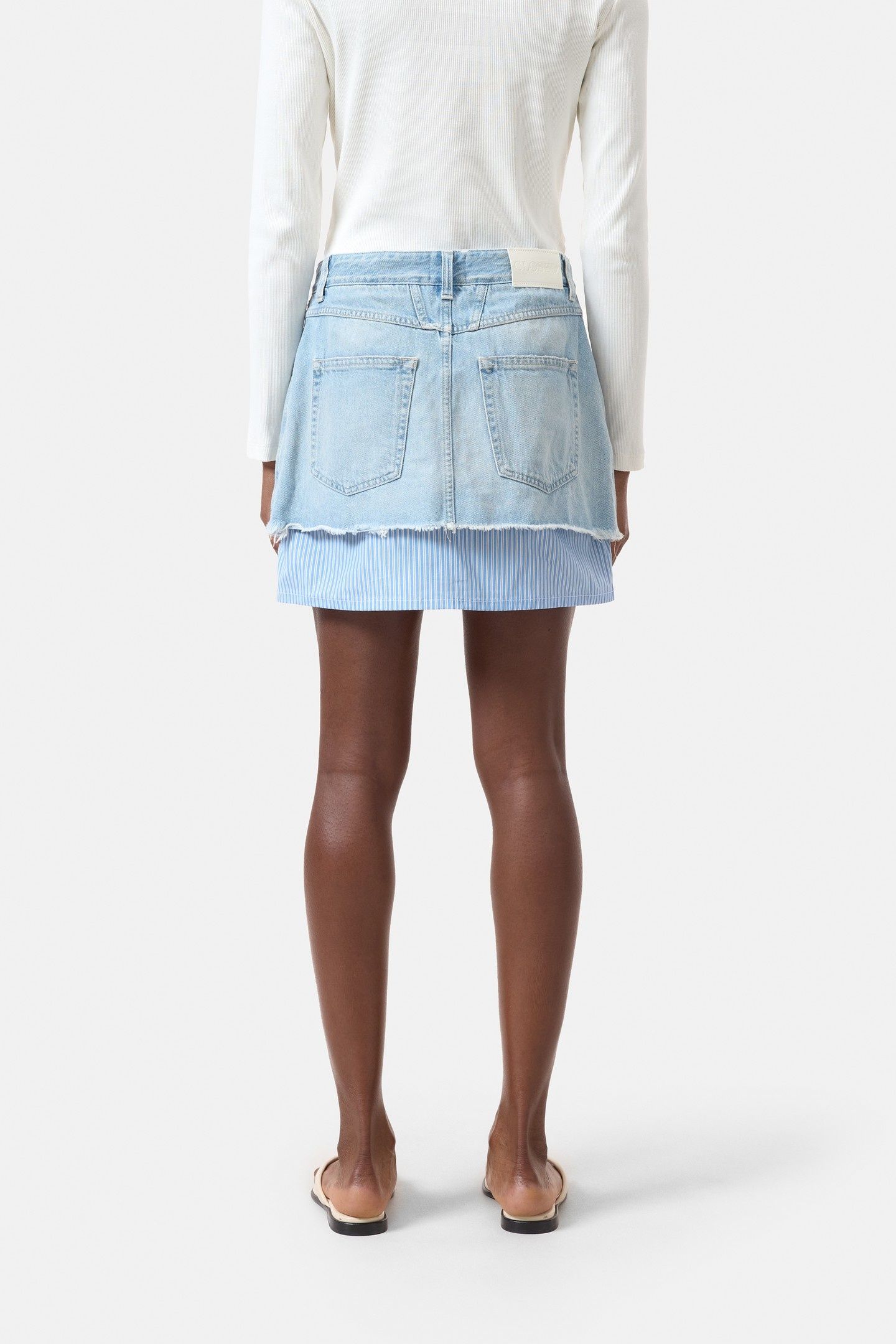 DENIM POPLIN MINI SKIRT LIGHT BLUE 2