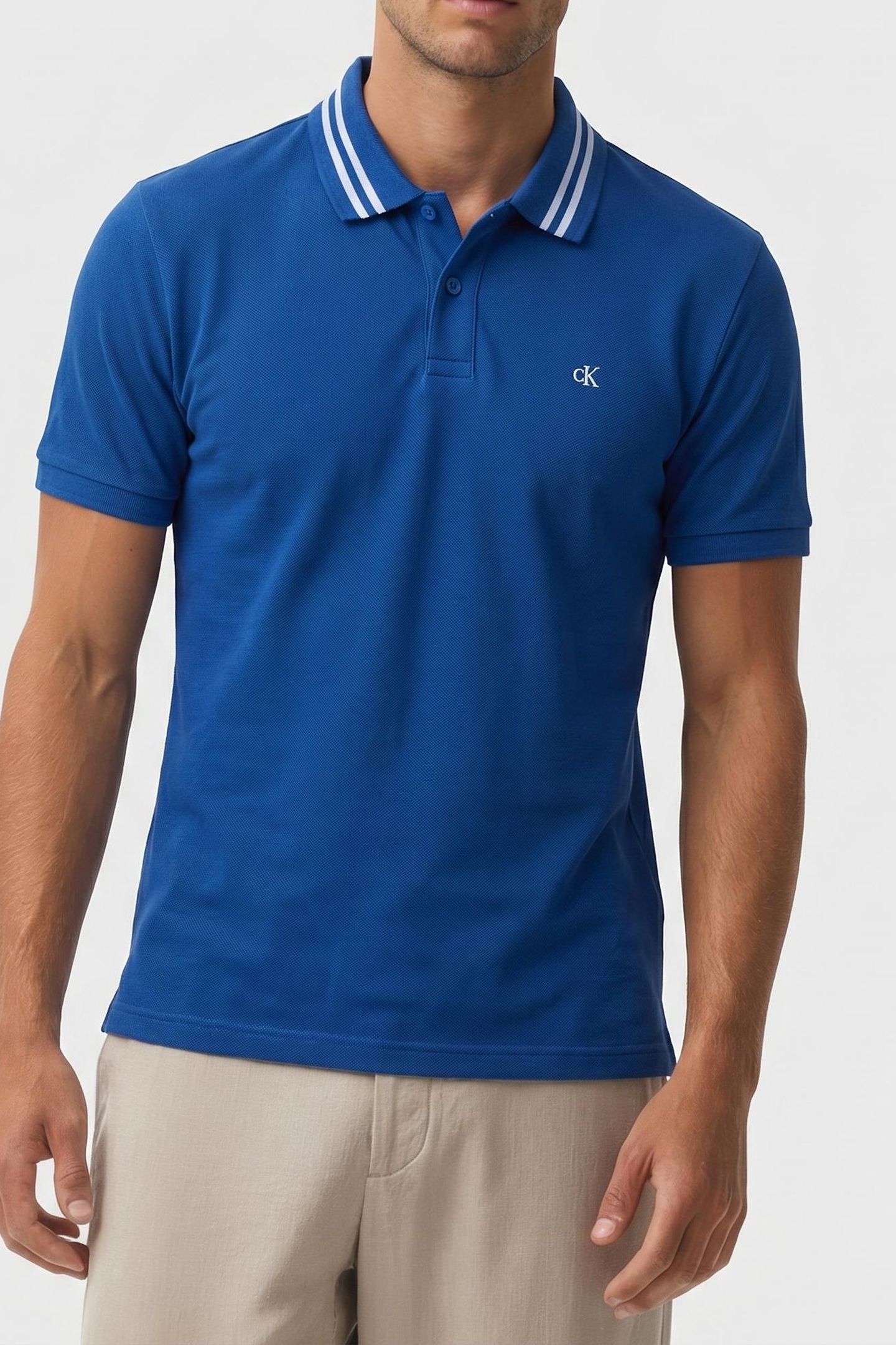 SS MONOGRAM PIQUE POLO CHASE BLUE 1