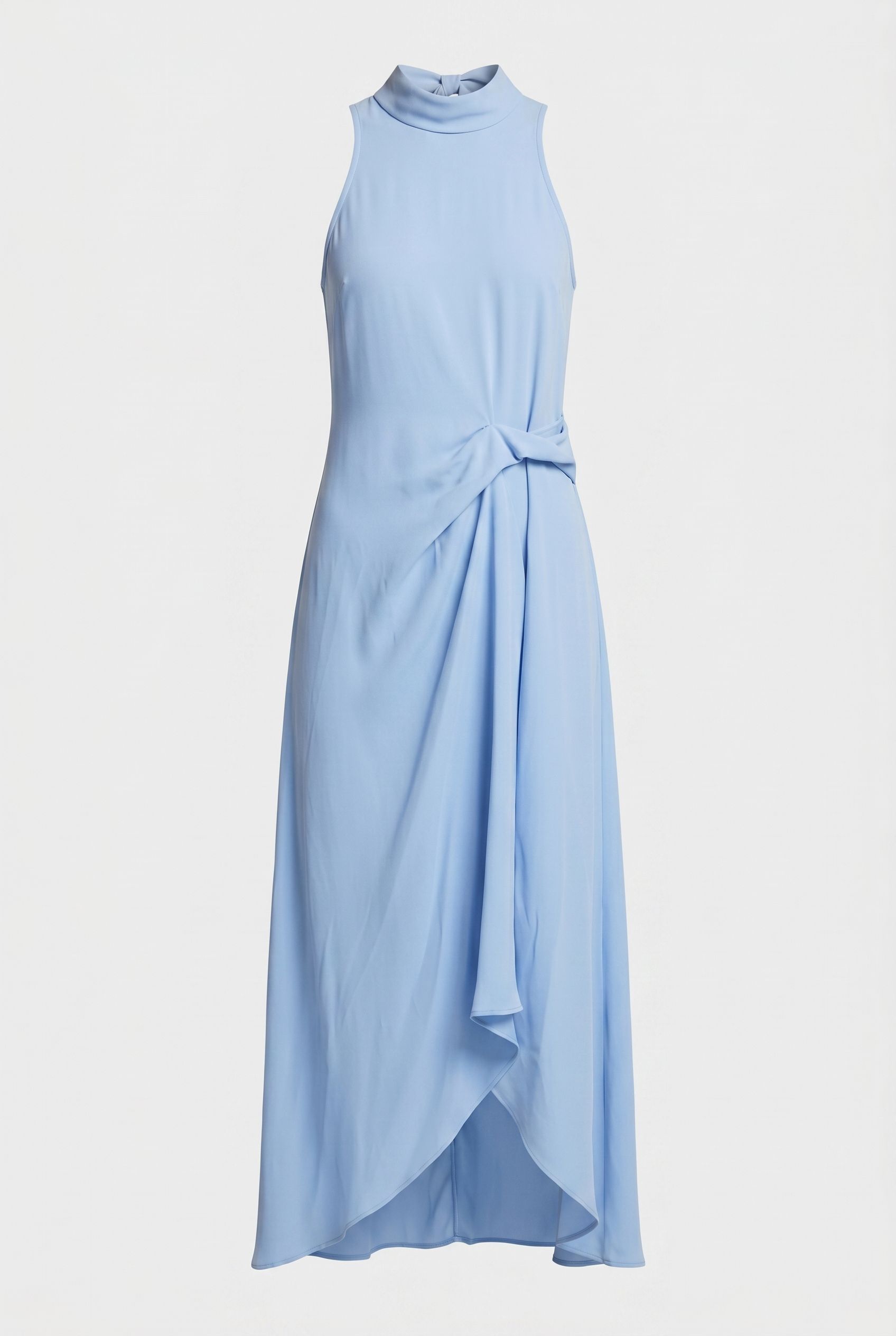 DRAPE TUCK MIDI DRESS PALE BLUE 3