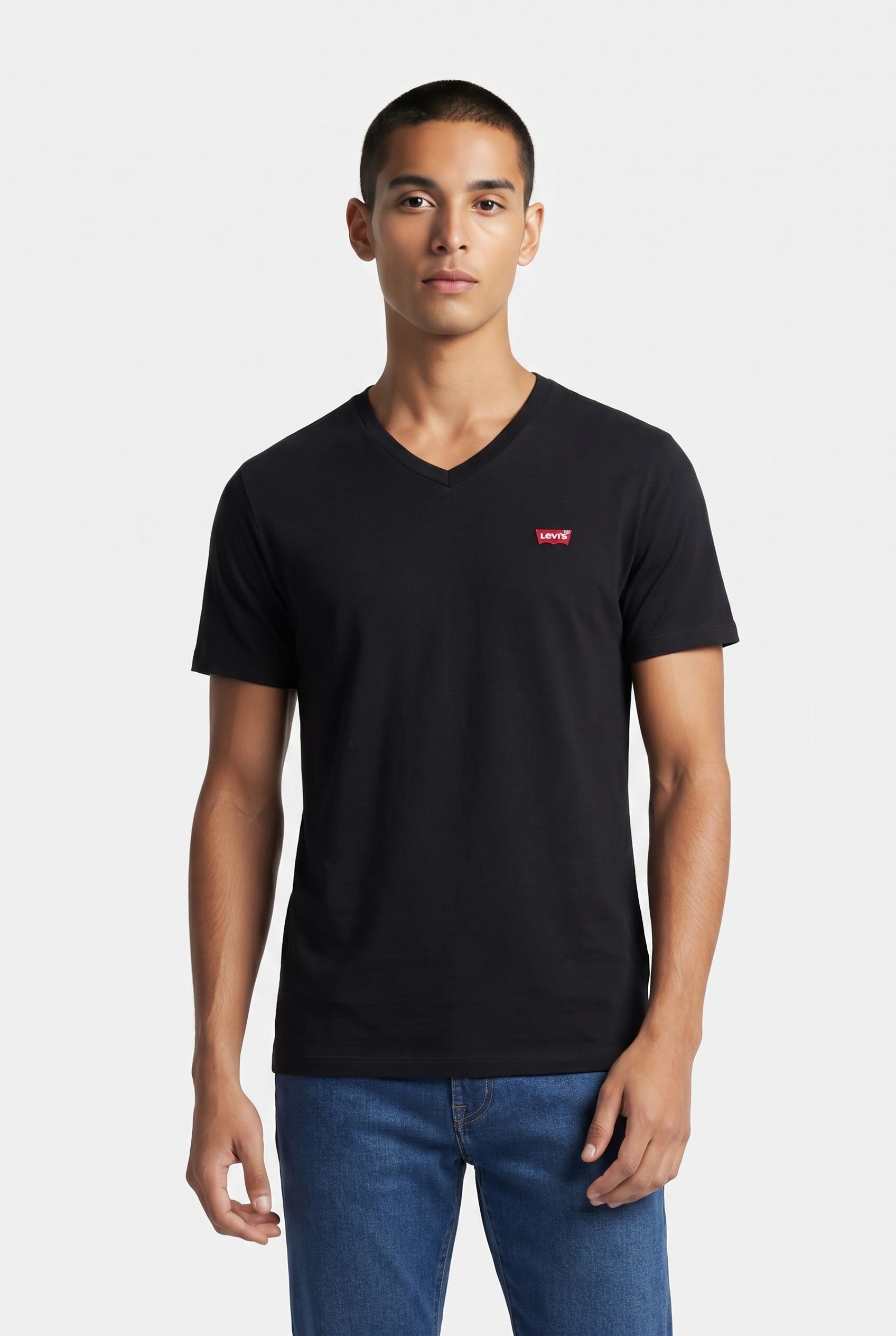 LSECLASSIC HM V NECK TEE BLACK 1