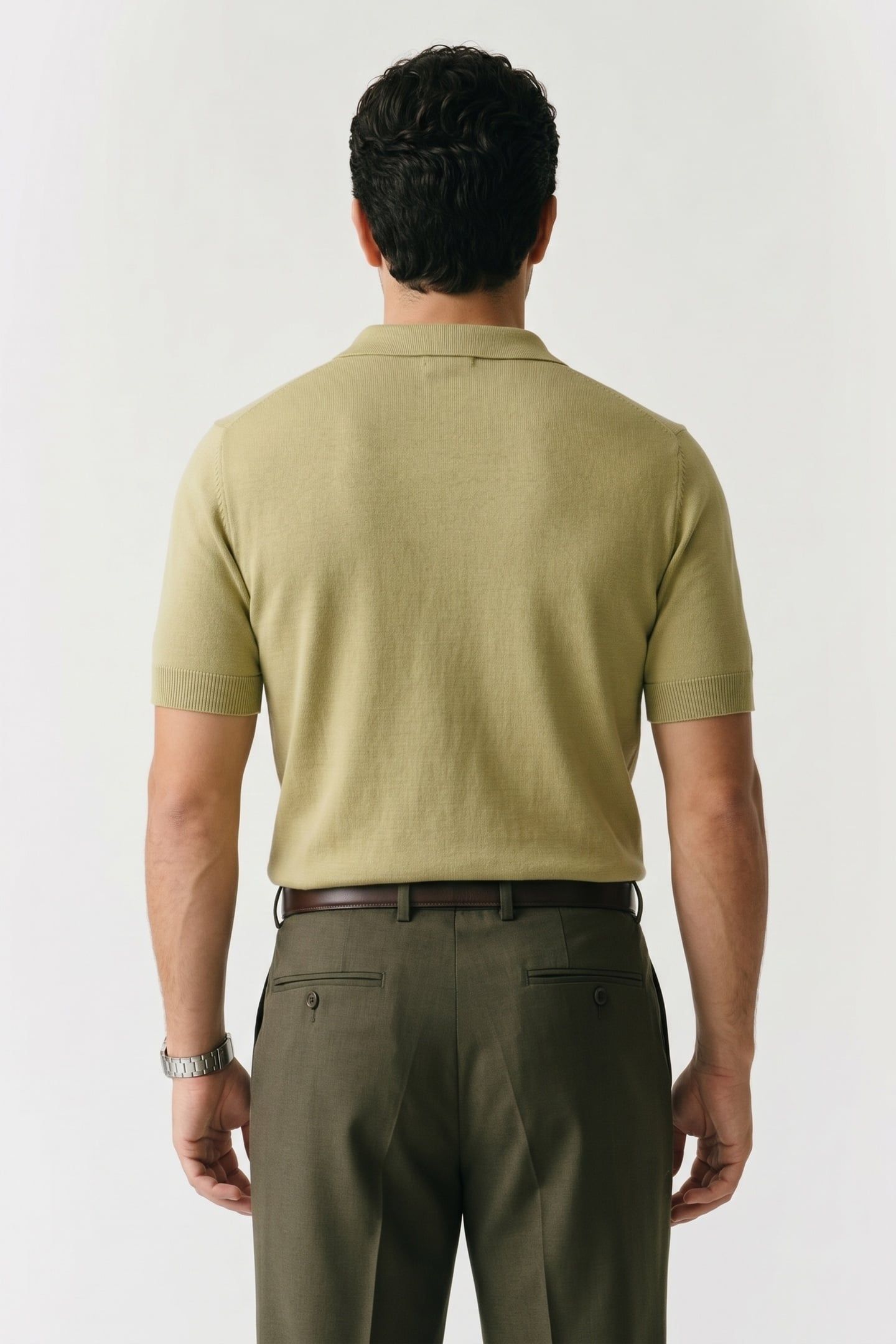SILK BLEND KNIT POLO WITH JOHNNY COLLAR MINT 2