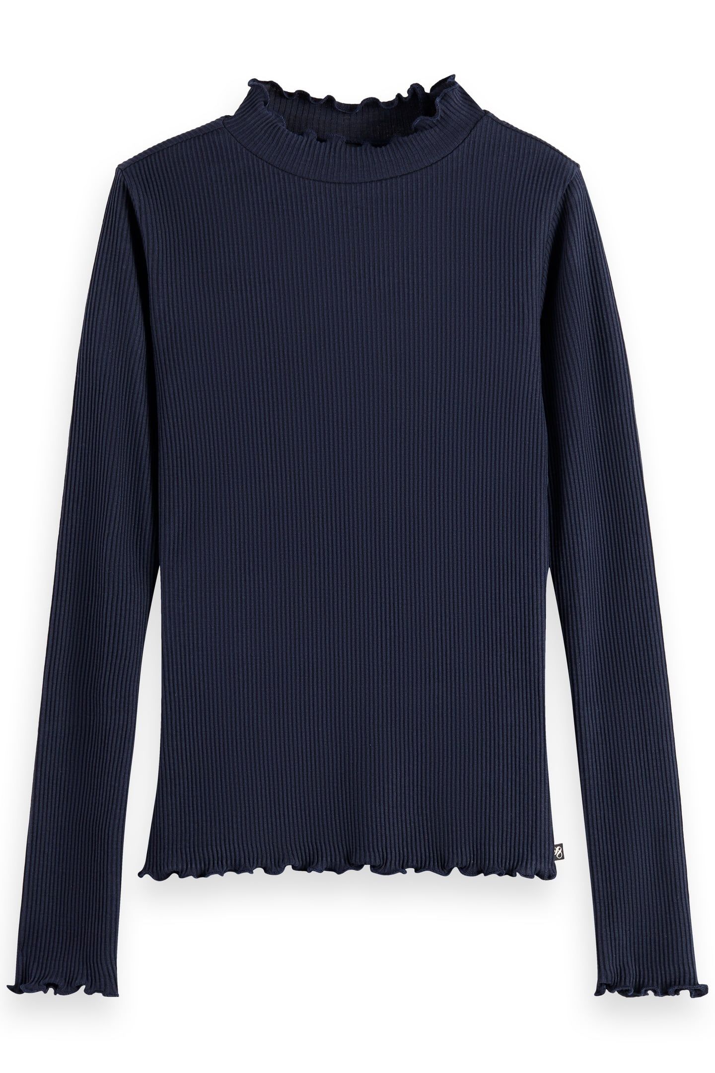 GIRL CORE MOCK NECK RIBBED SLIM-FIT LS T-SHIRT SKY CAPTAIN 1