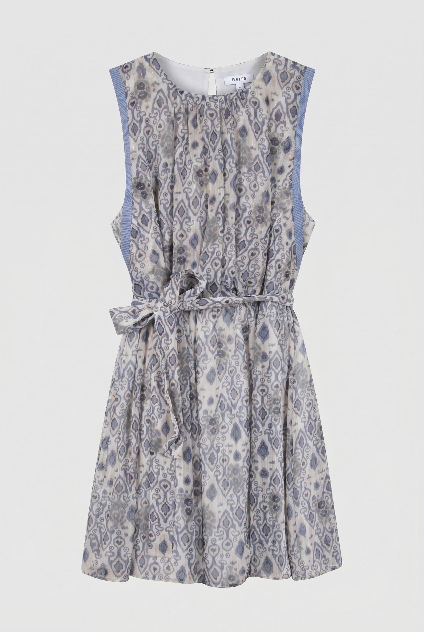 PRINTED FLIPPY DRESS PALE BLUE/IVORY 3
