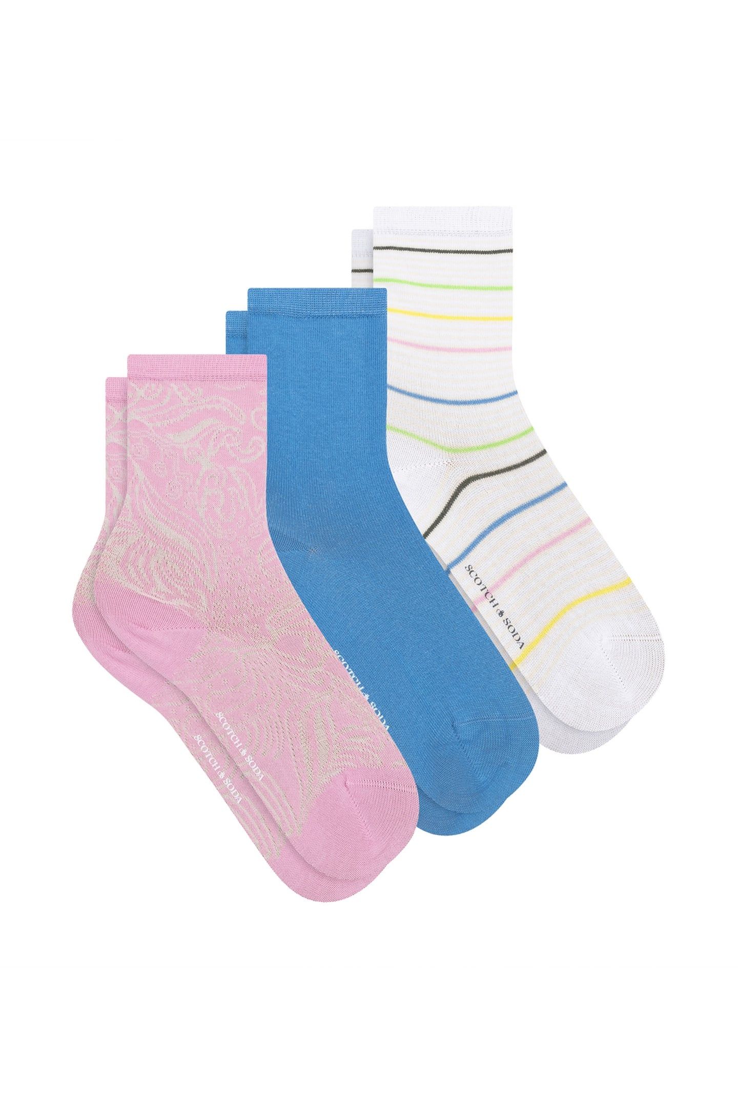 GIRL 3PK KIDS NON TERRY CREW PURPLE 2