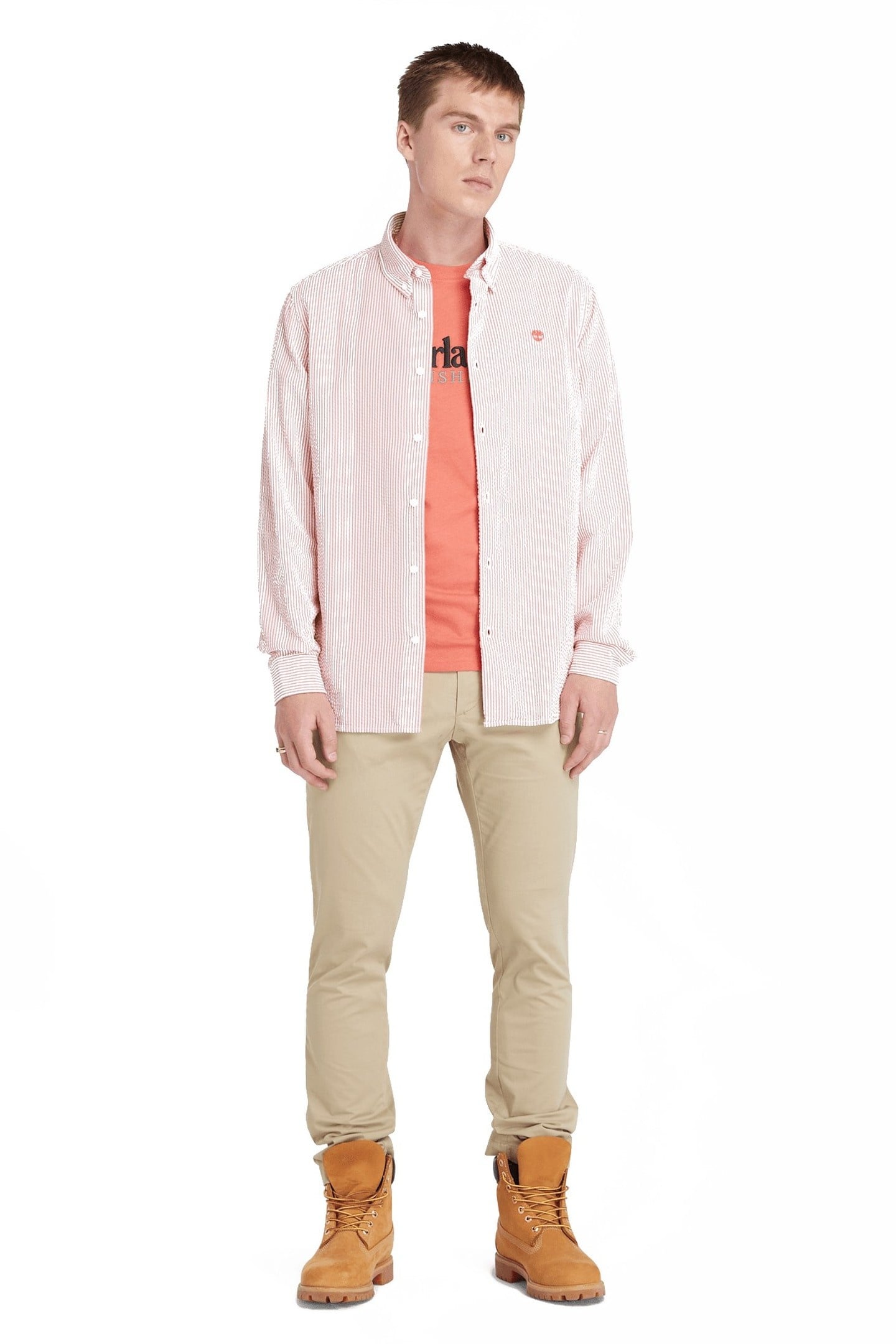 LS STRIPED SEERSUCKER SHIRT BURNT SIENNA 2