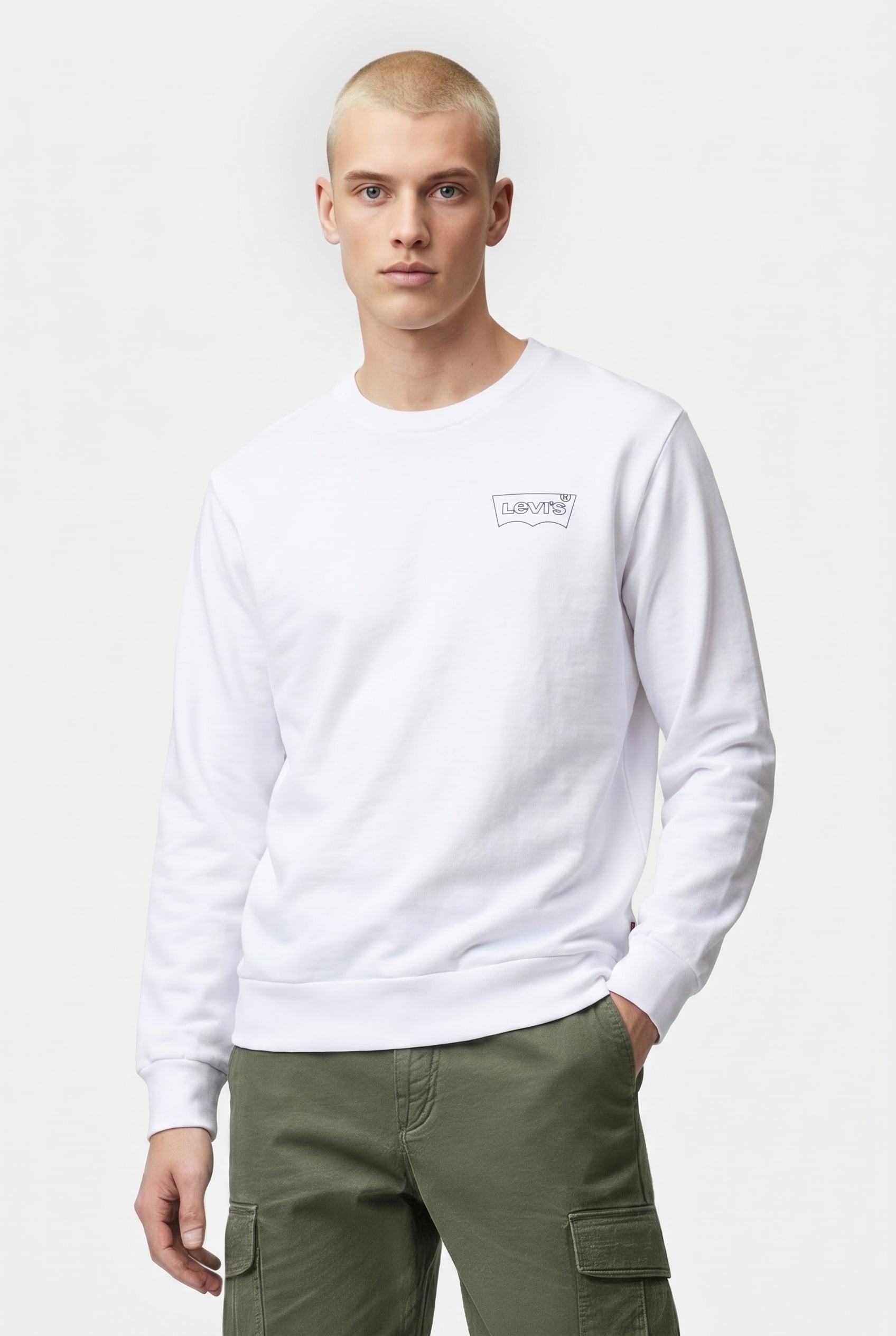 GRAPHIC SWEATSHIRT BATWING OUTLINED CHESTHIT WHITE 1