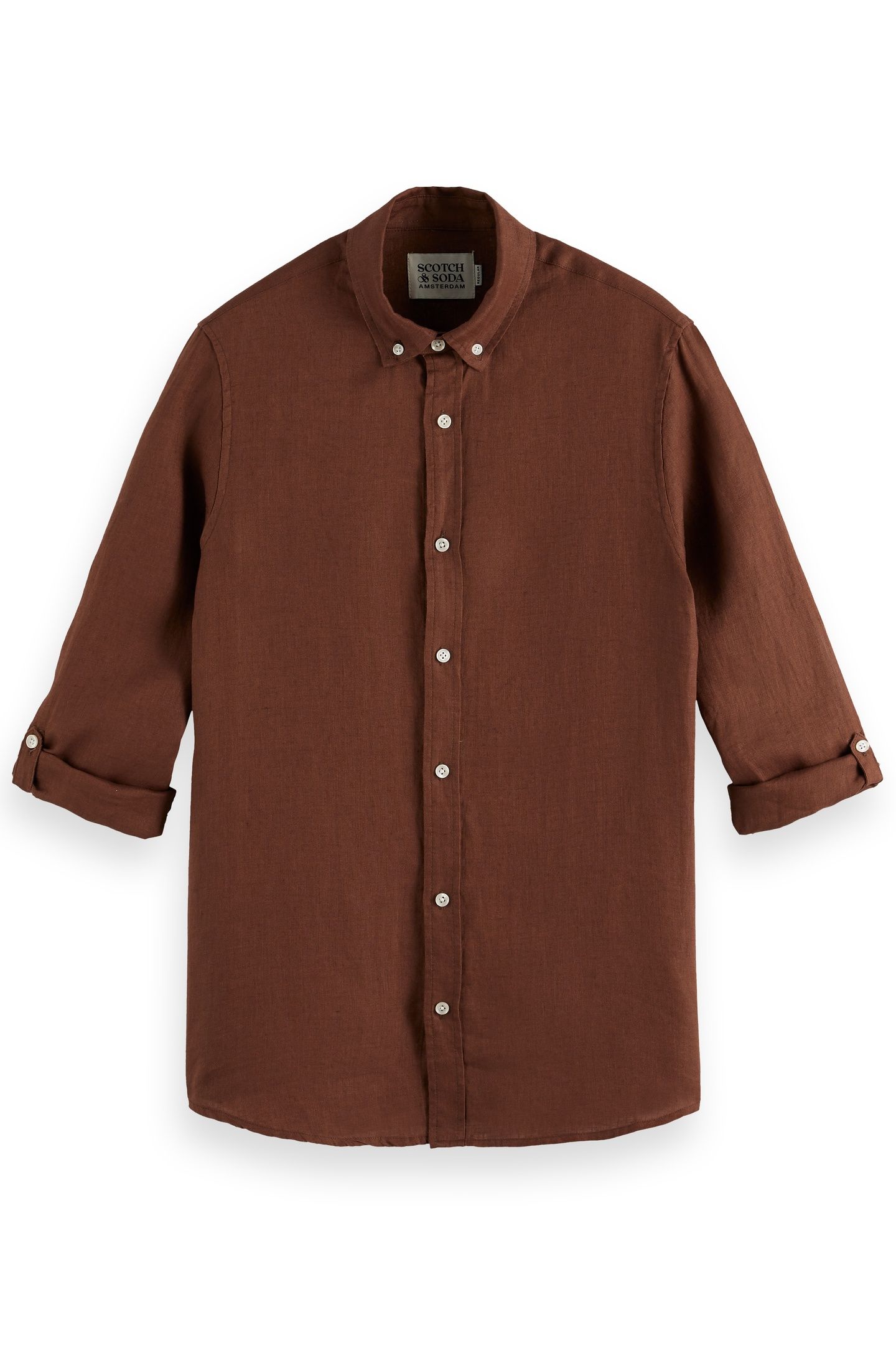 SEASONAL CORE - REGULAR FIT LINEN SHIRT COLD BREW 4