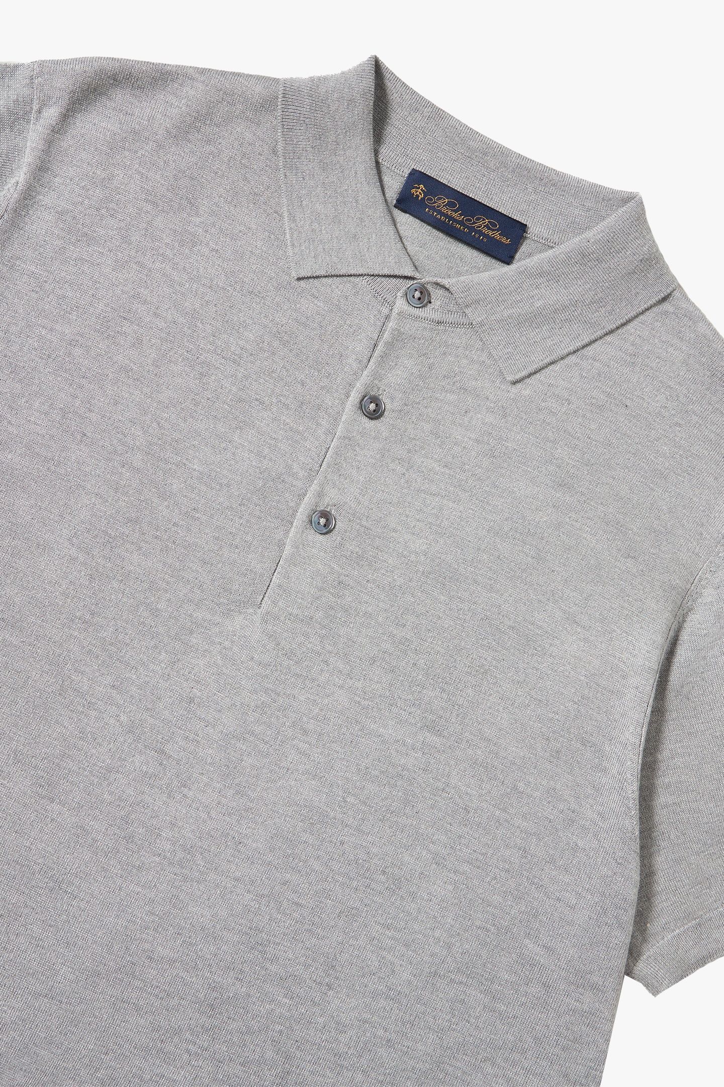 LIGHT GREY SILK-CASHMERE BLEND POLO SHIRT LIGHT GREY 5