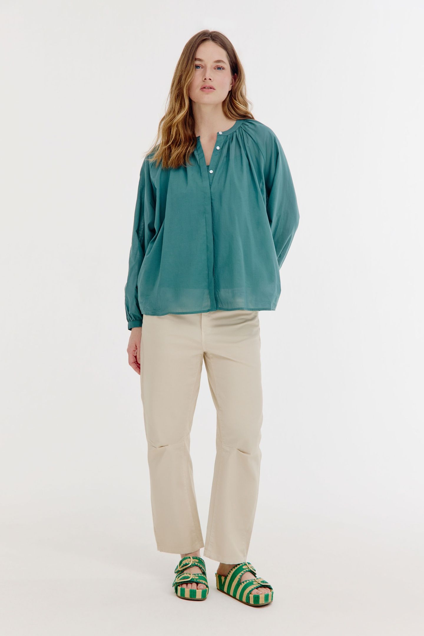 BROOKLYNN BLOUSE DARK GREEN 2