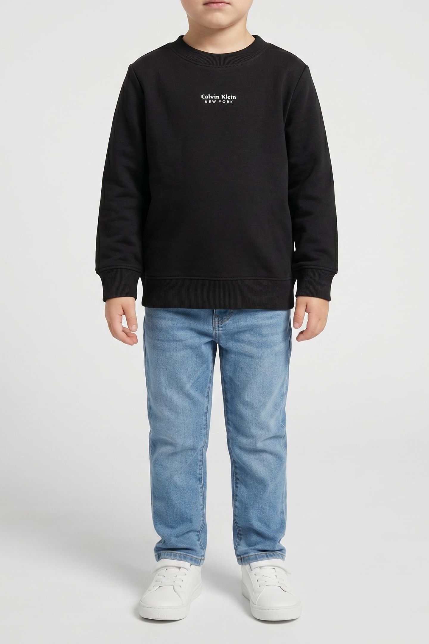 BOYS MINIMAL LOGO SWEATER BLACK 1