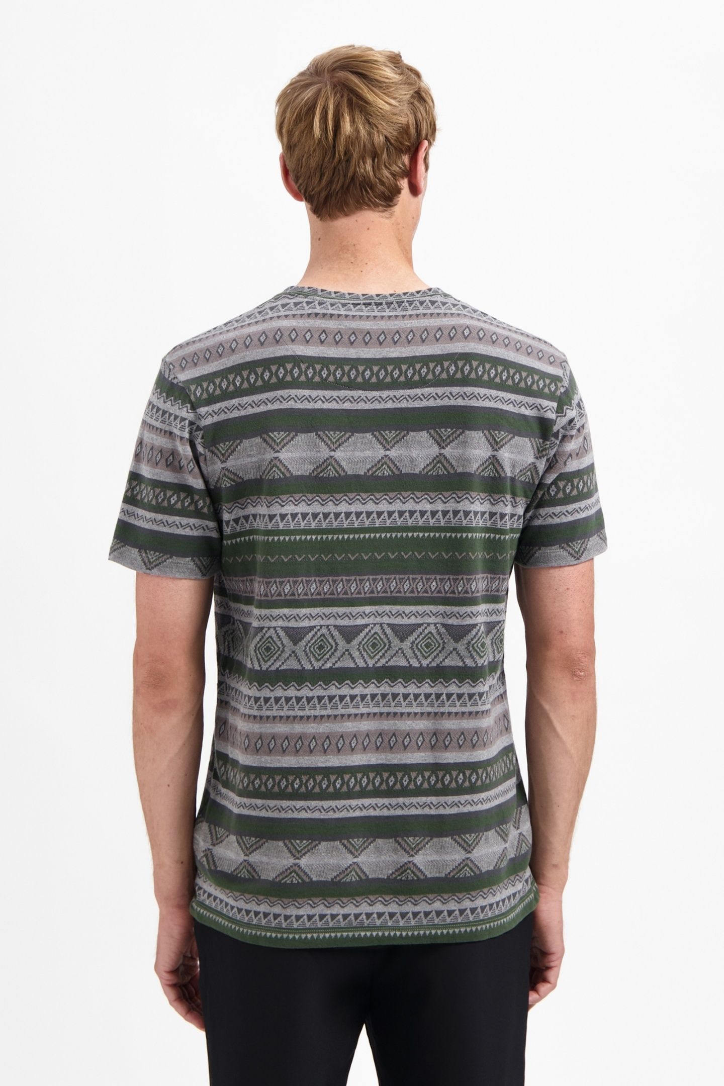 T-SHIRT CREWNECK ALLOVER JACQUARD GREY MELANGE 3