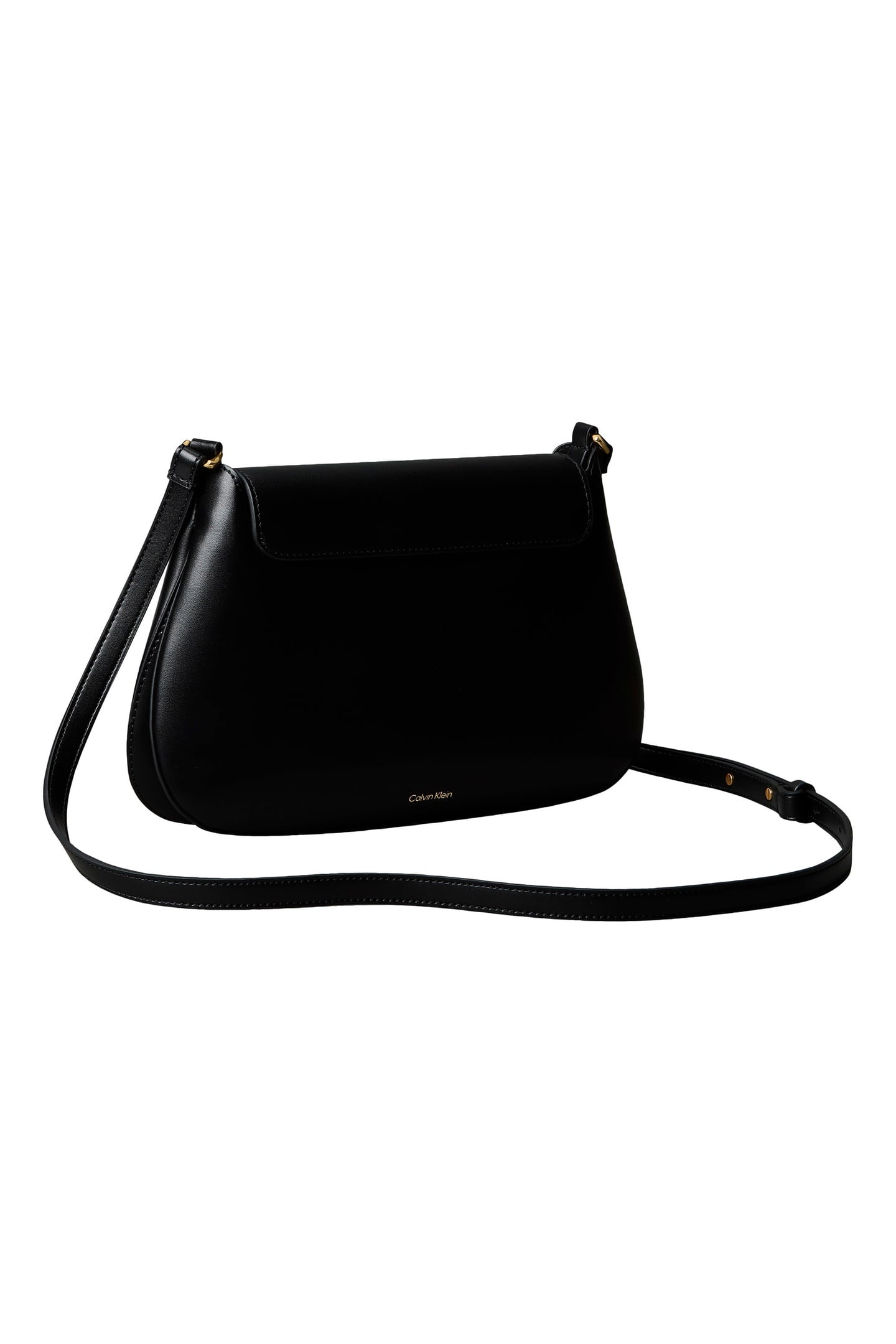 HARDWARE FLAP MEDIUM CROSSOVER BAG BLACK/TUMBLED DEEP GOLD 3