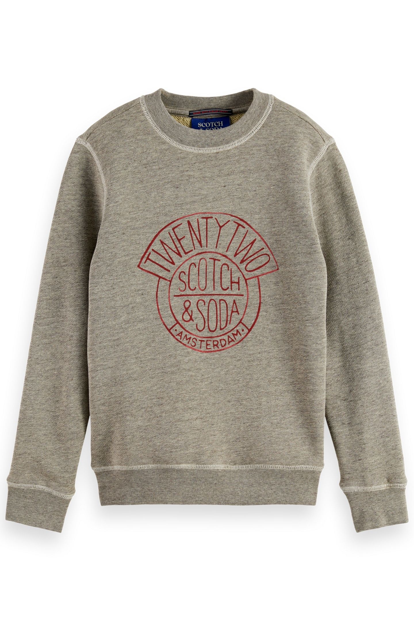 BOY DENIM WASHED ARTWORK SWEATSHIRT GREY MELANGE 1