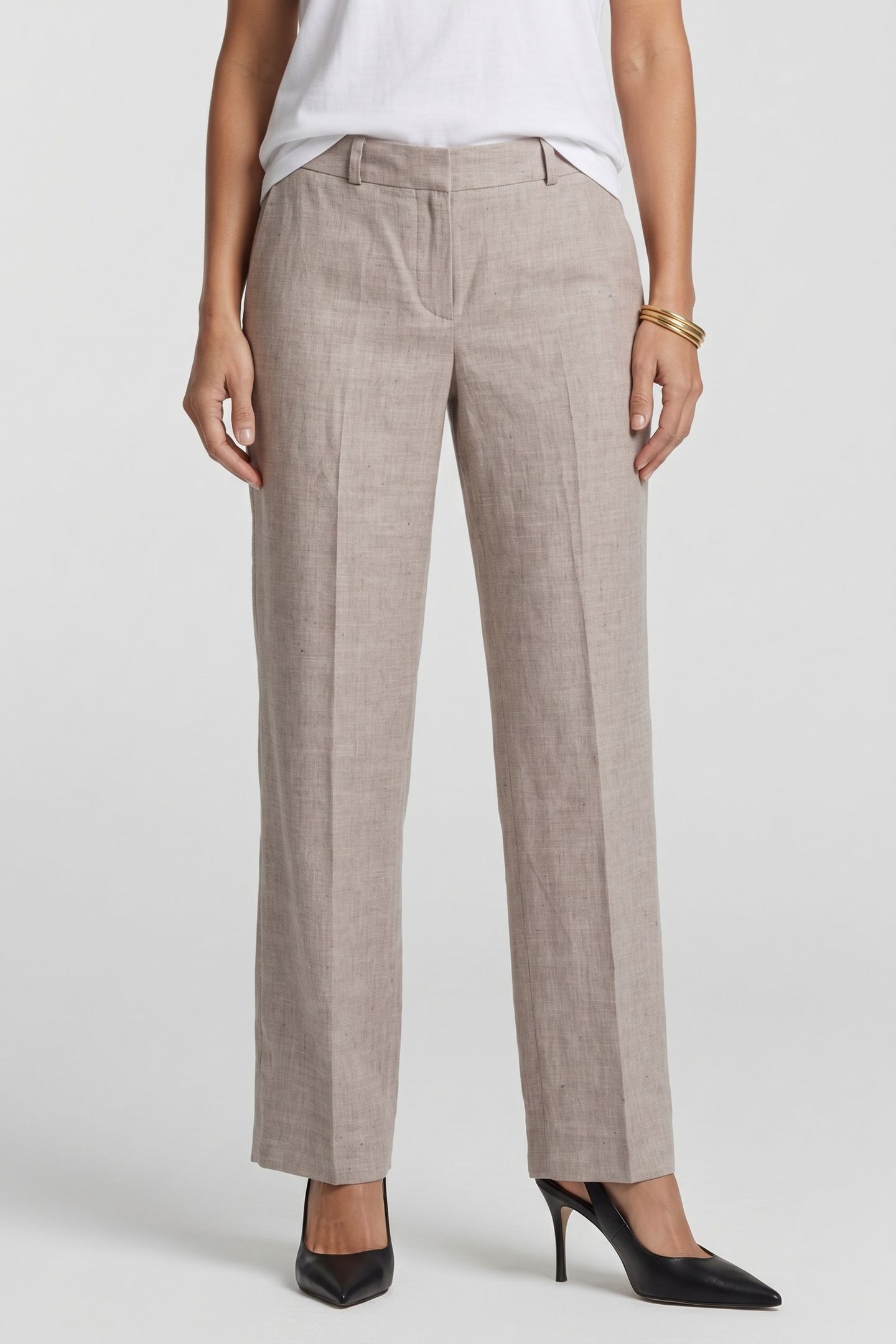 FRONT TROUSERS LINEN BEIGE 1